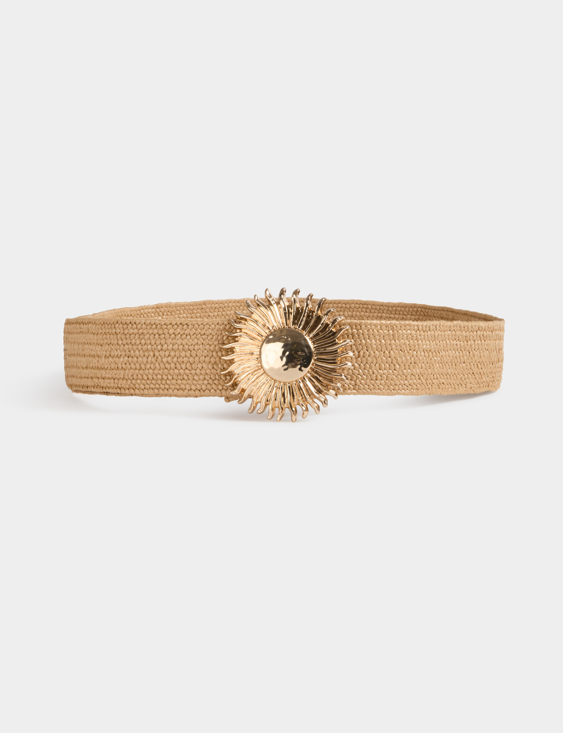 Wide belt beige women