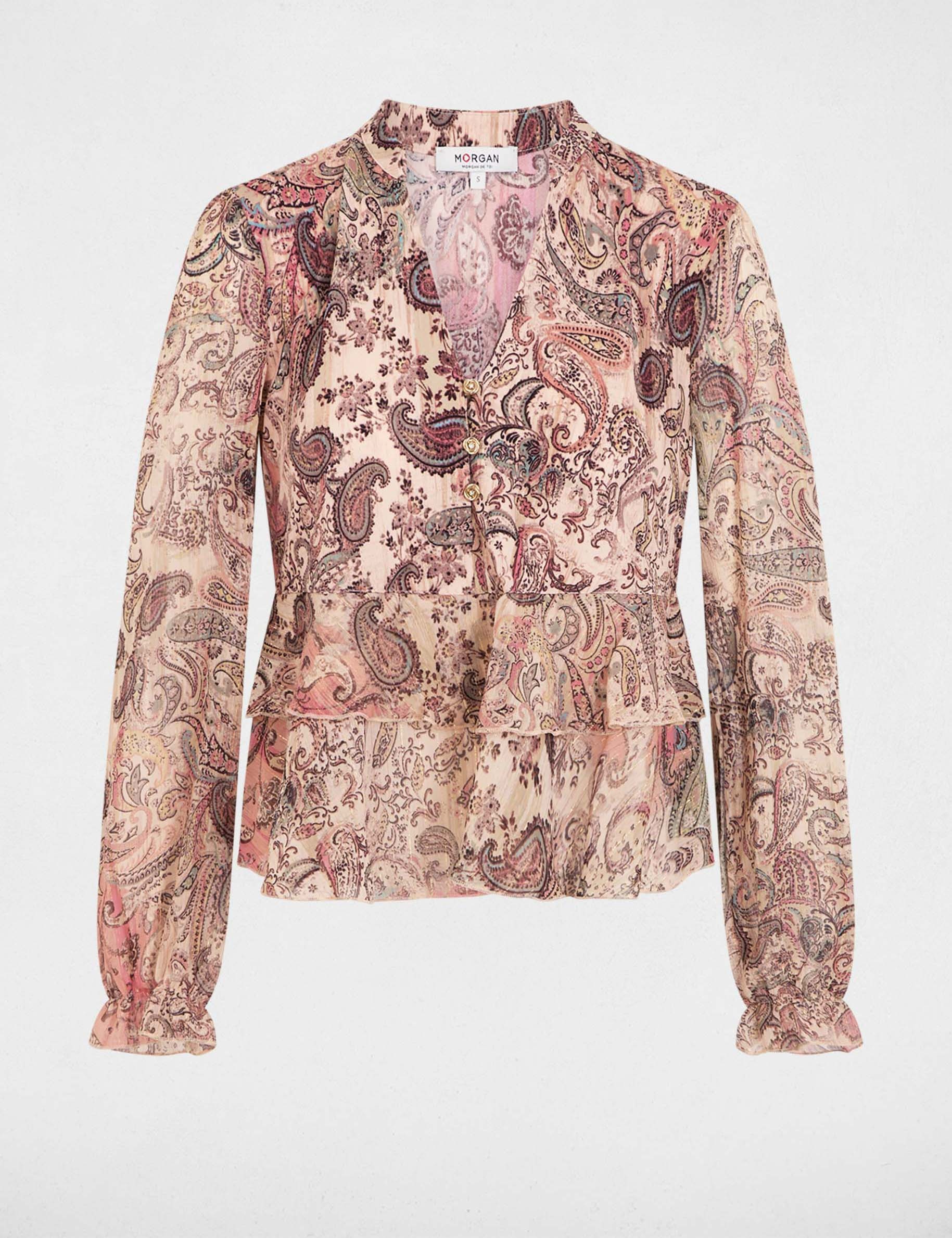 V-neck sheer t-shirt multicolor women