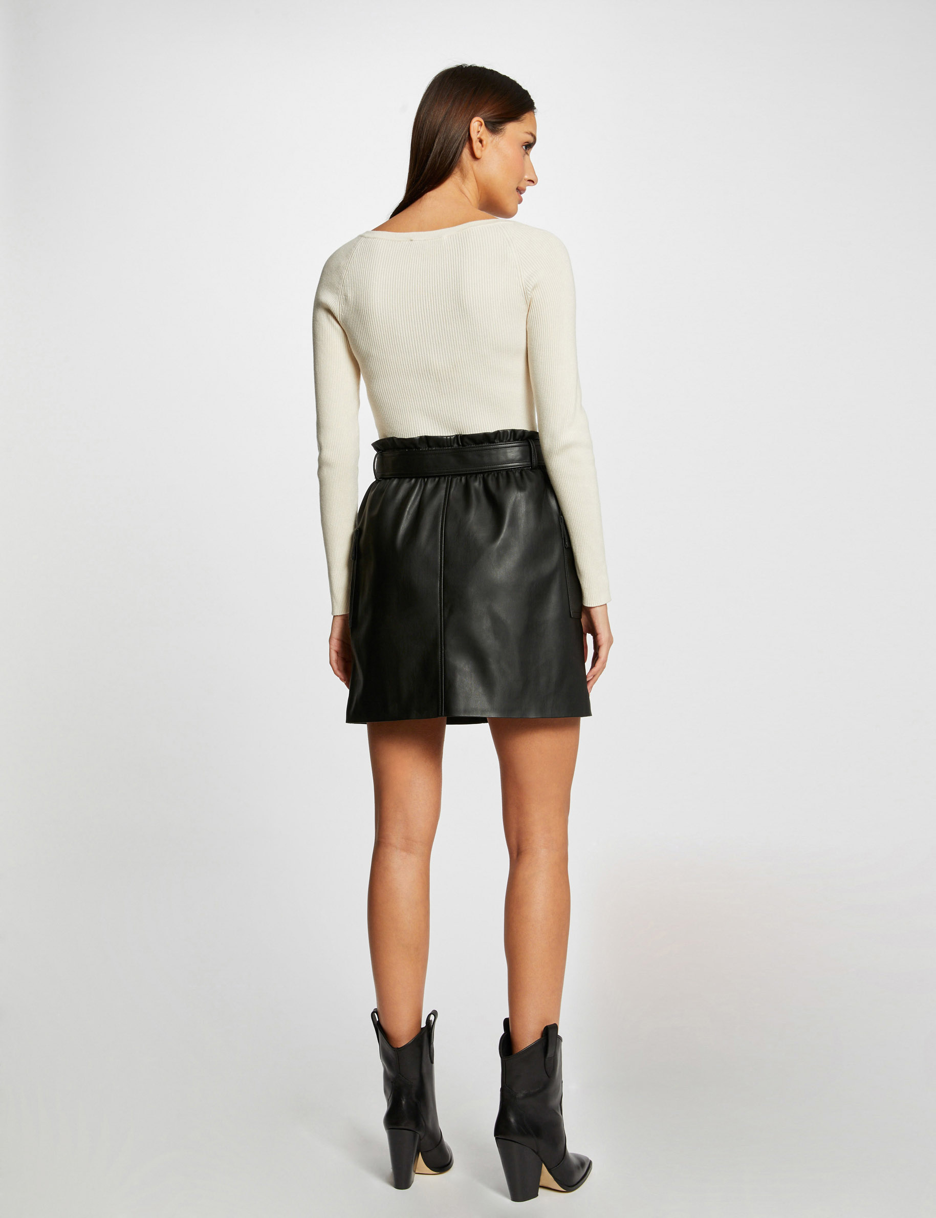 Long-sleeved jumper with lace ivory ladies' Long-sleeved jumper with lace ivory ladies'