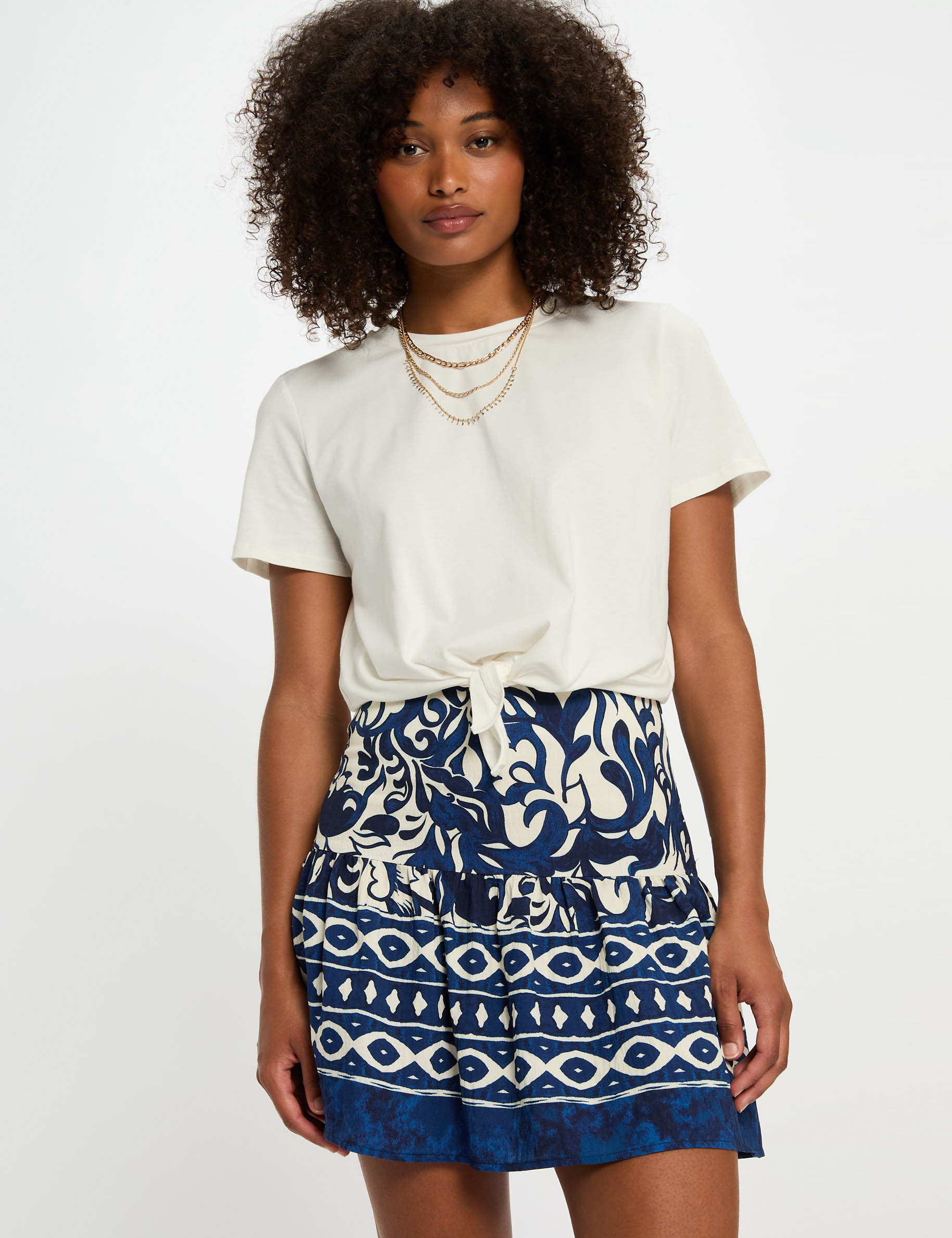 printed mini skirt multicolor women Printed mini skirt multicolor women