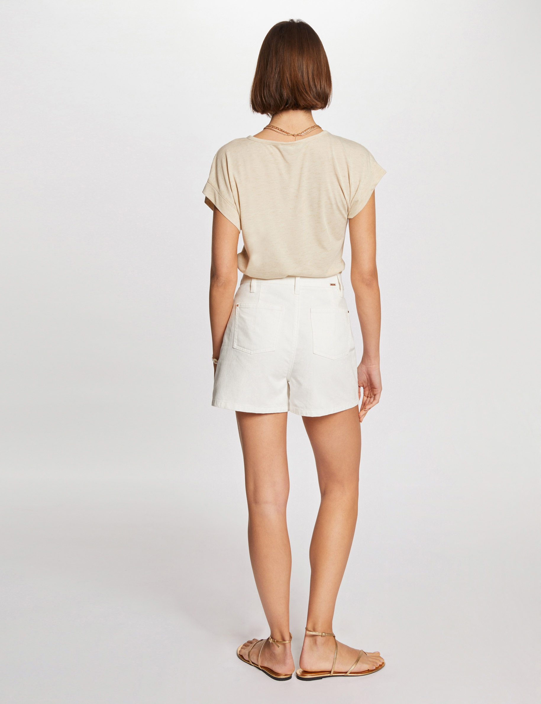 short sleeved t shirt beige women Short-sleeved t-shirt beige women