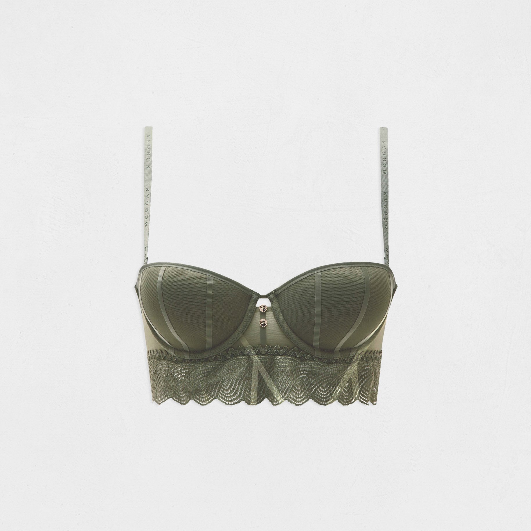 Bandeau bra khaki green women