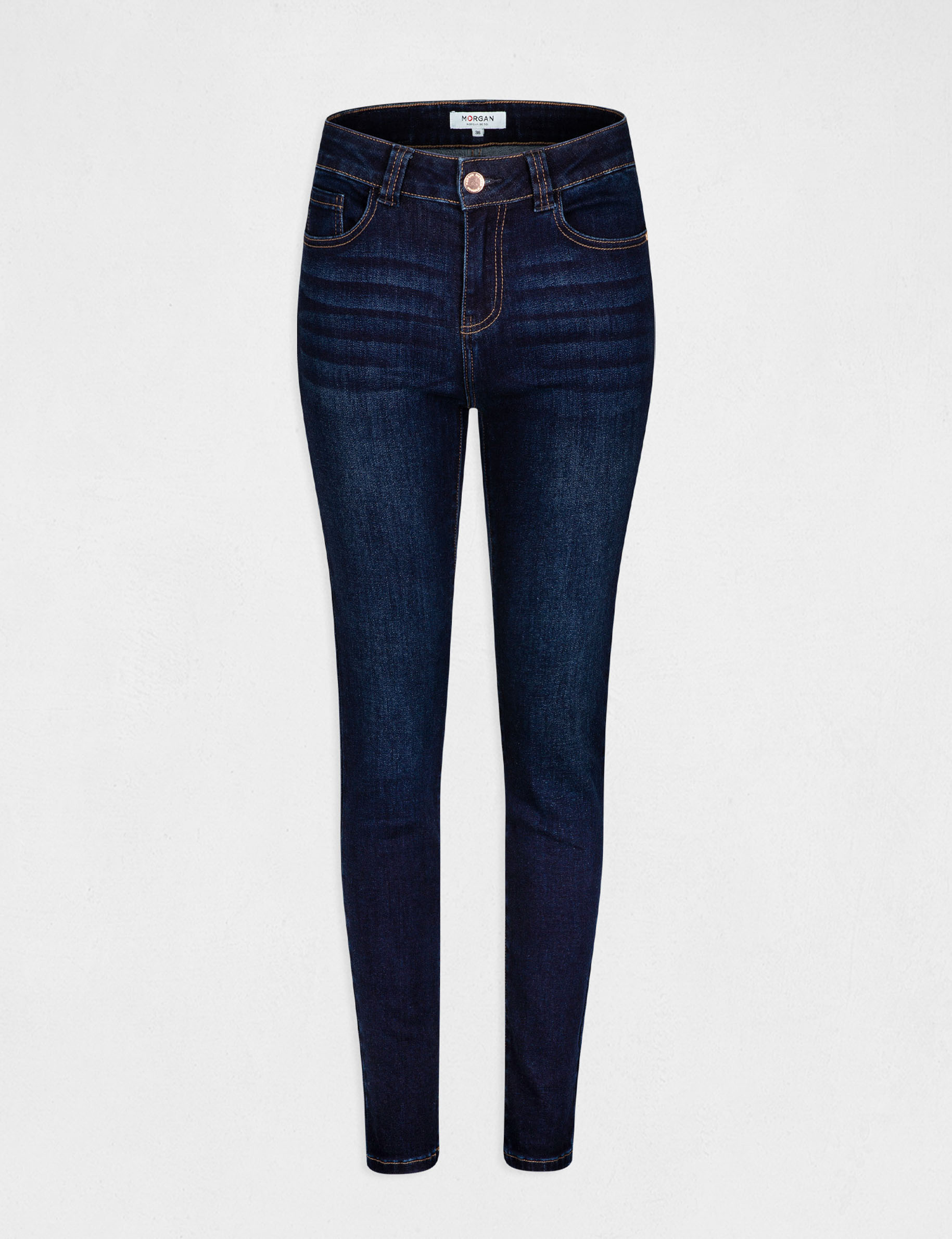 High-waisted slim jeans stone denim ladies'