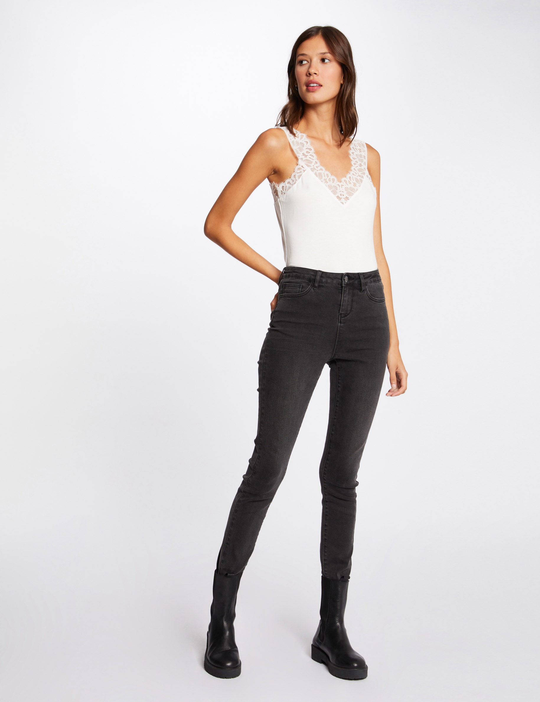 vest top wide straps with lace ecru women Vest top wide straps with lace ecru women