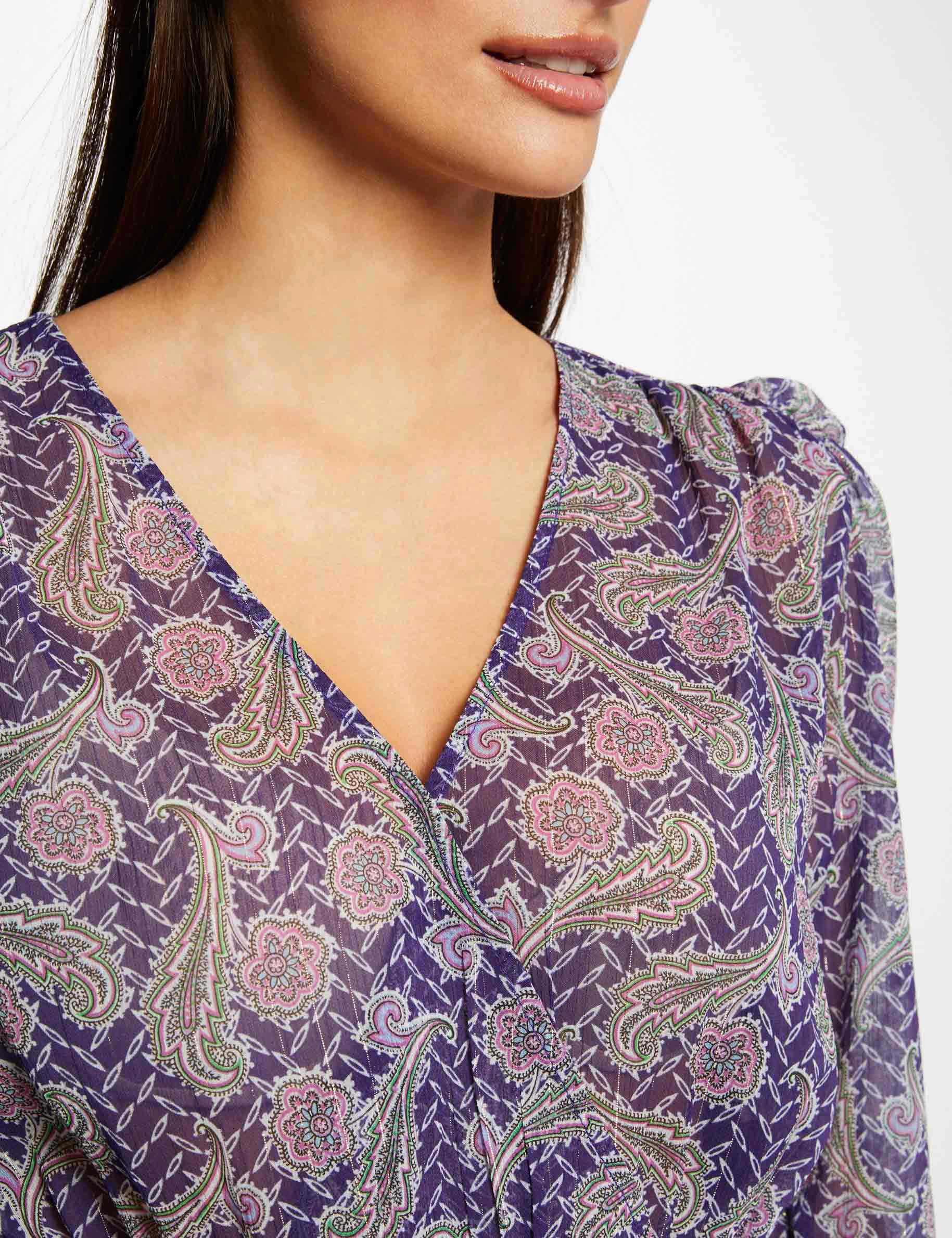 Printed long-sleeved blouse multico ladies'