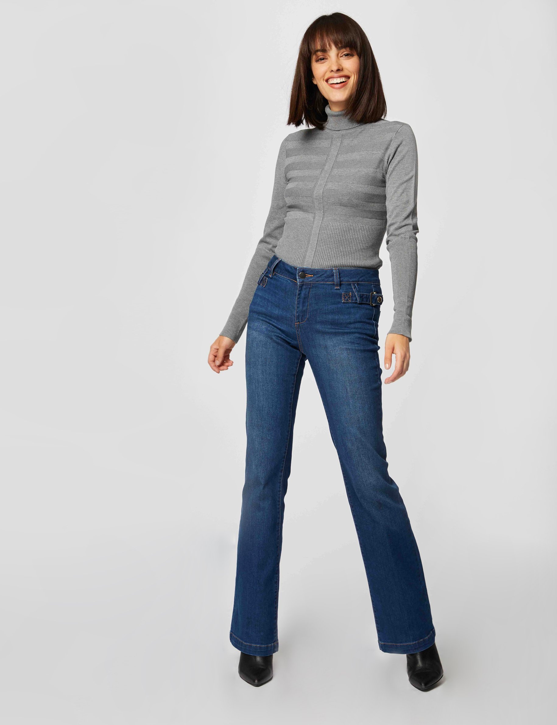 long sleeved jumper turtleneck anthracite grey women Long-sleeved jumper turtleneck anthracite grey women