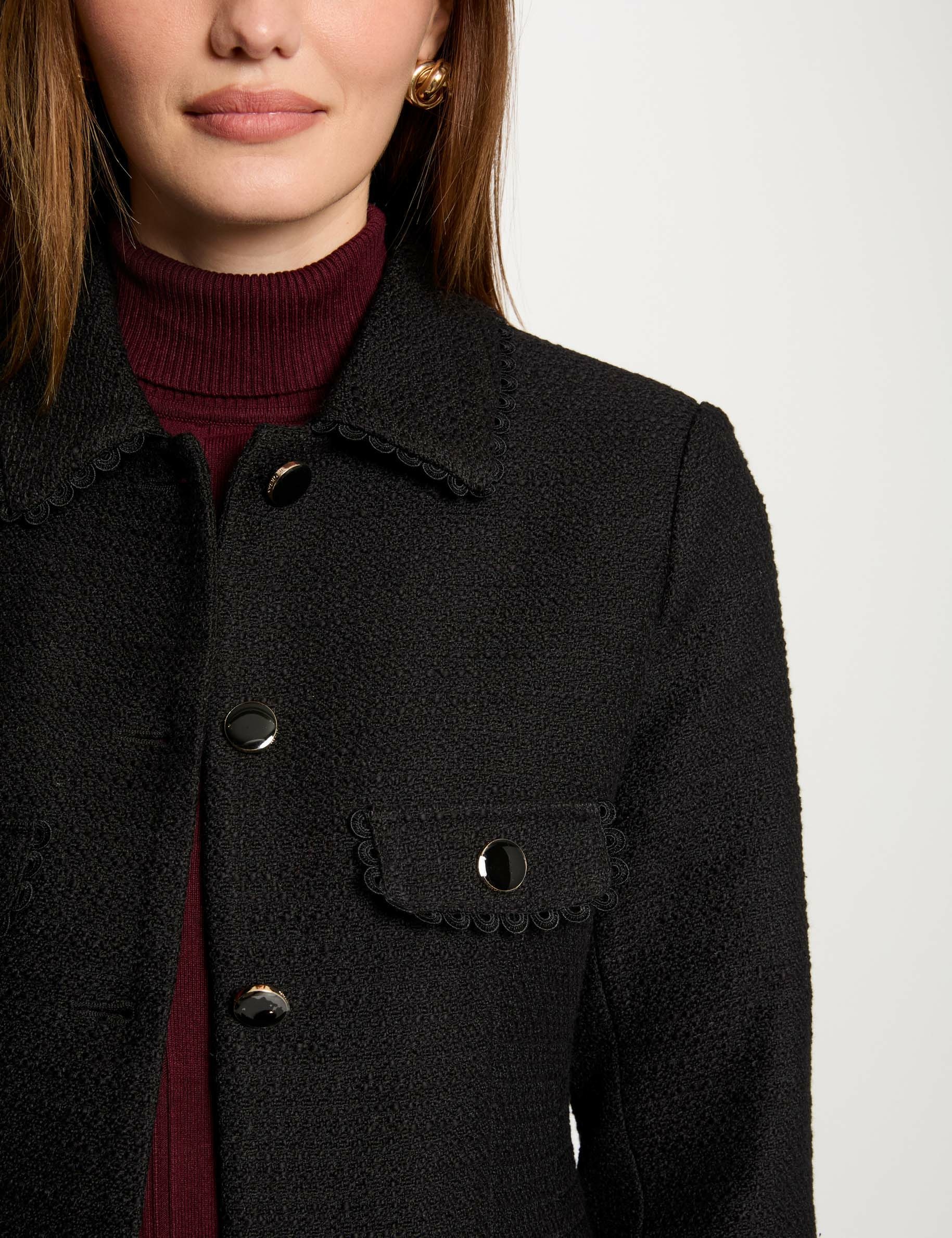 veste courte tweed noir femme Veste courte tweed noir femme