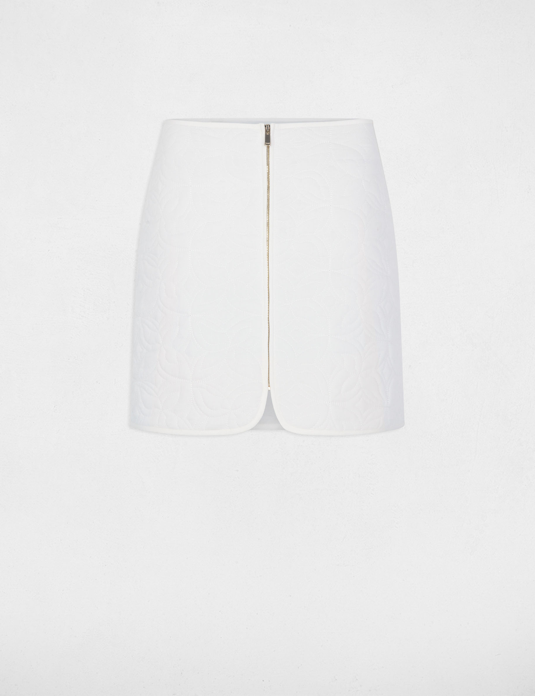Quilted mini skirt ecru ladies'