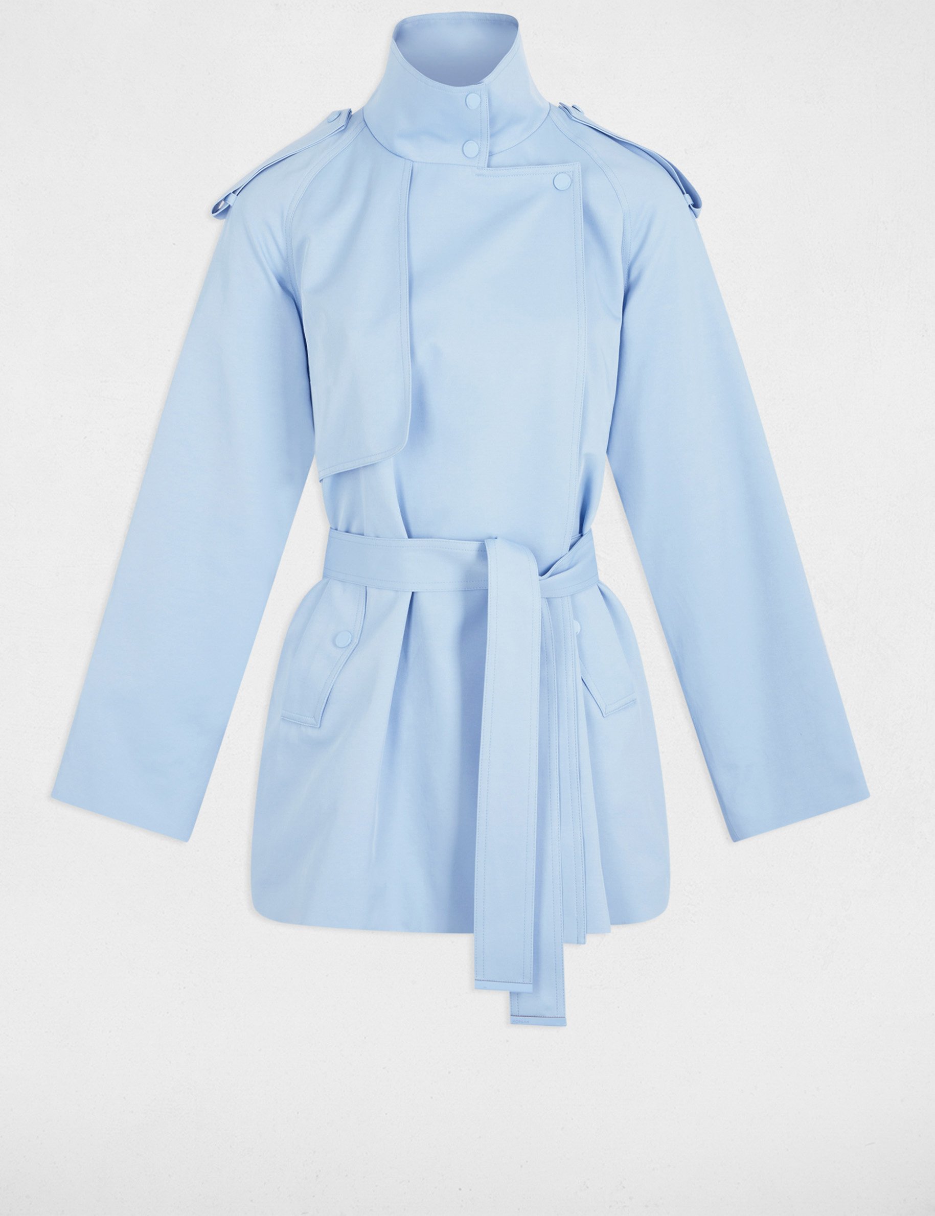 loose short trenchcoat sky blue women Loose short trenchcoat sky blue women