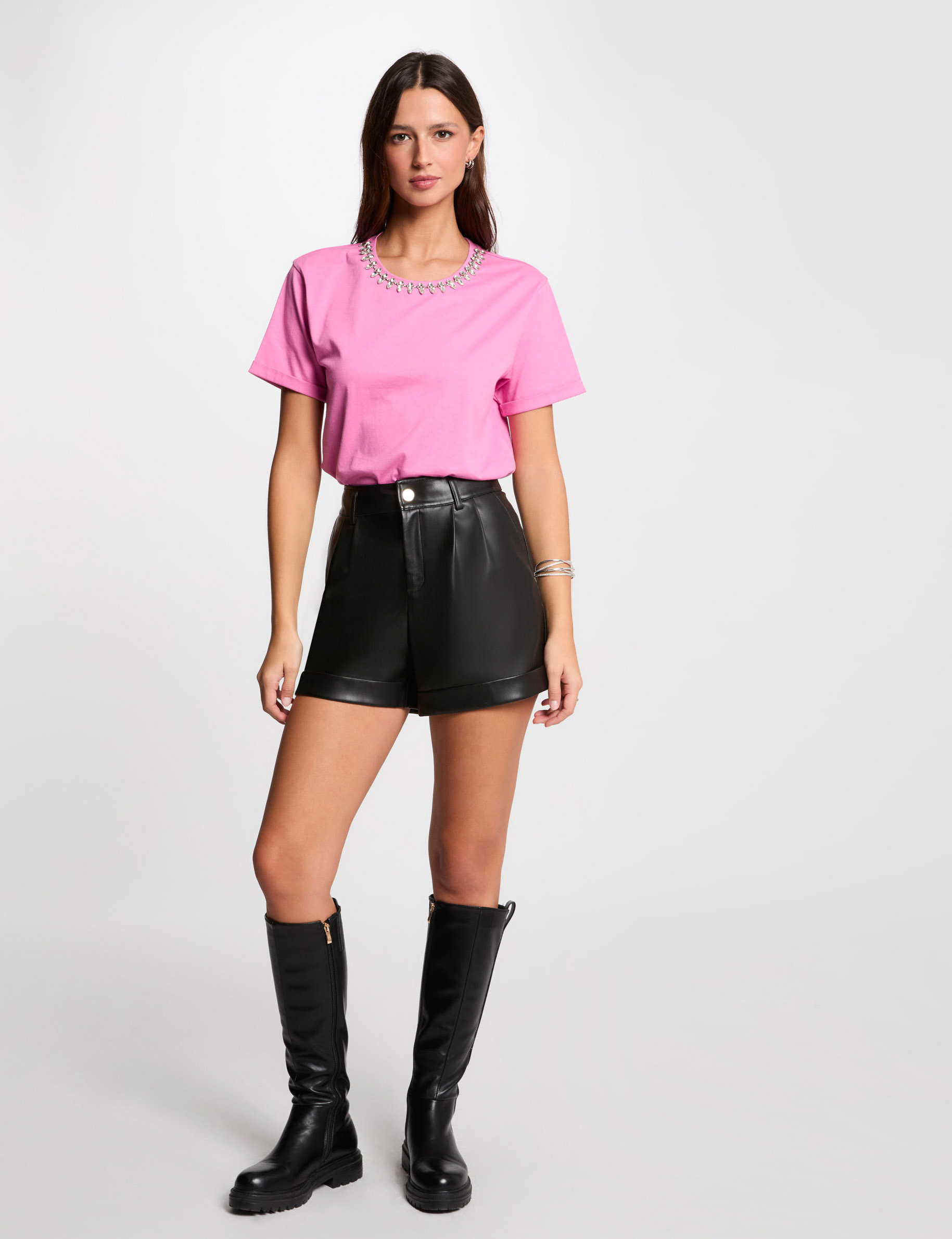 short sleeved t shirt jewels pink women Short-sleeved t-shirt jewels pink women