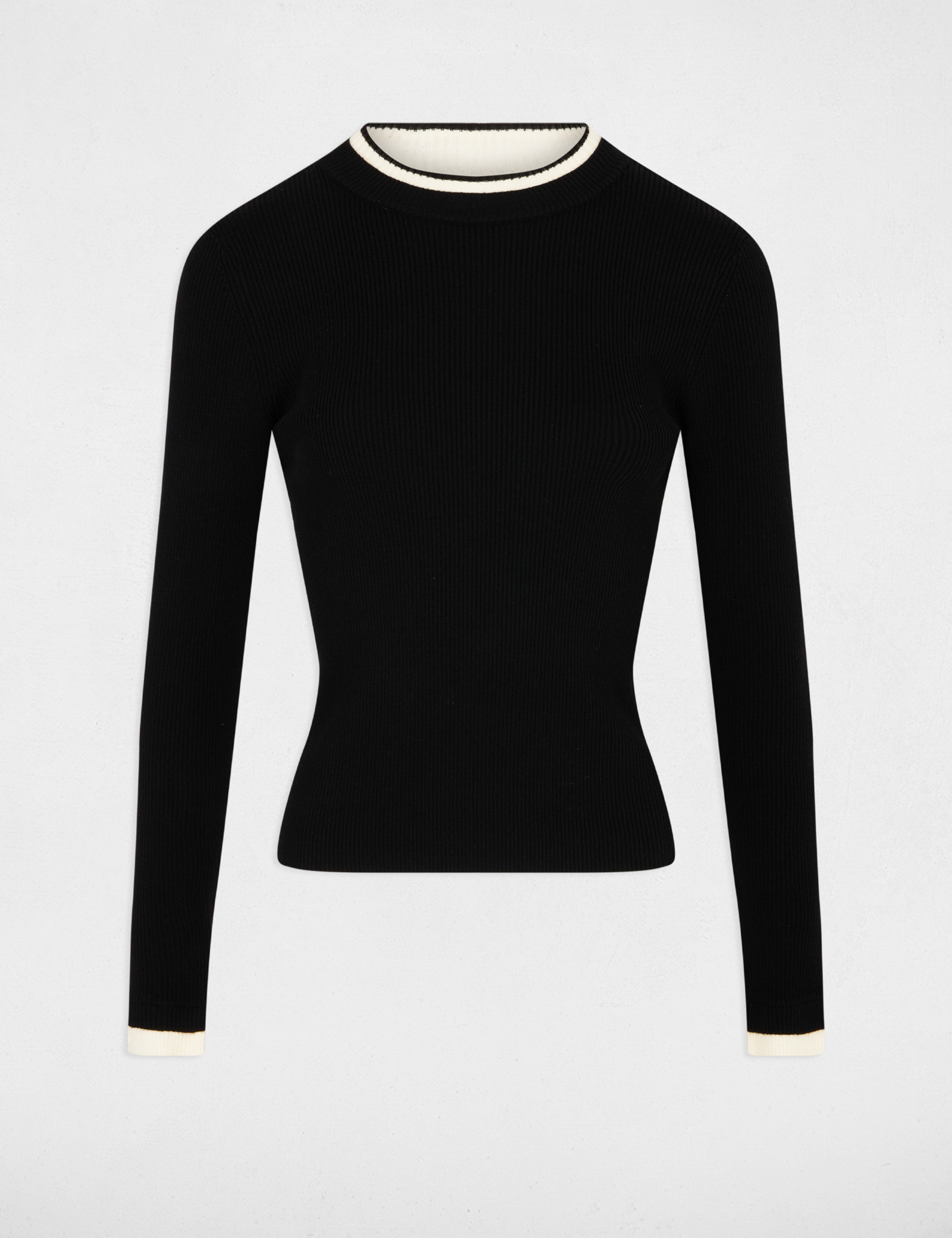 Cropped sweater with high neck black women