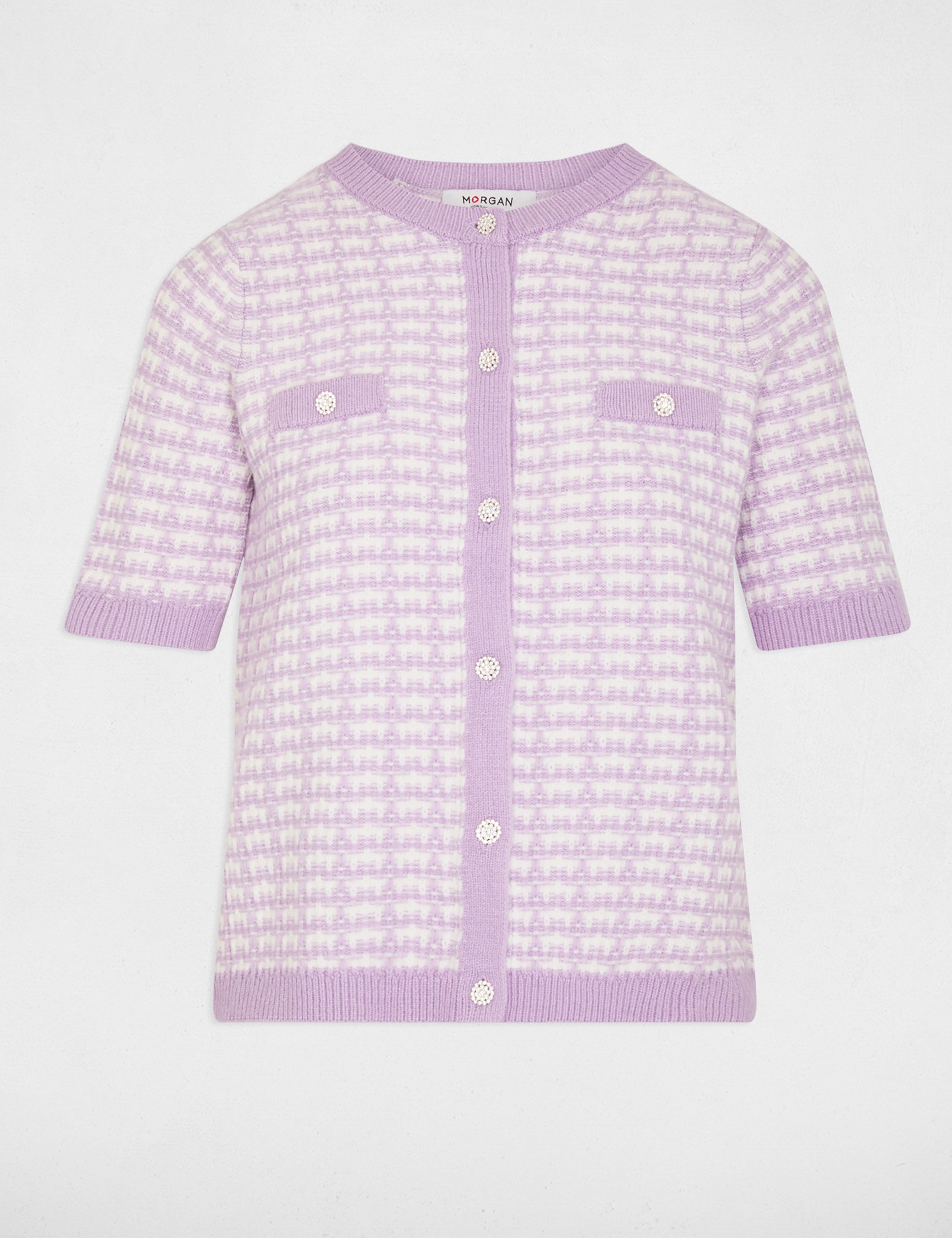 printed short sleeved cardigan ivory women Printed short-sleeved cardigan ivory women