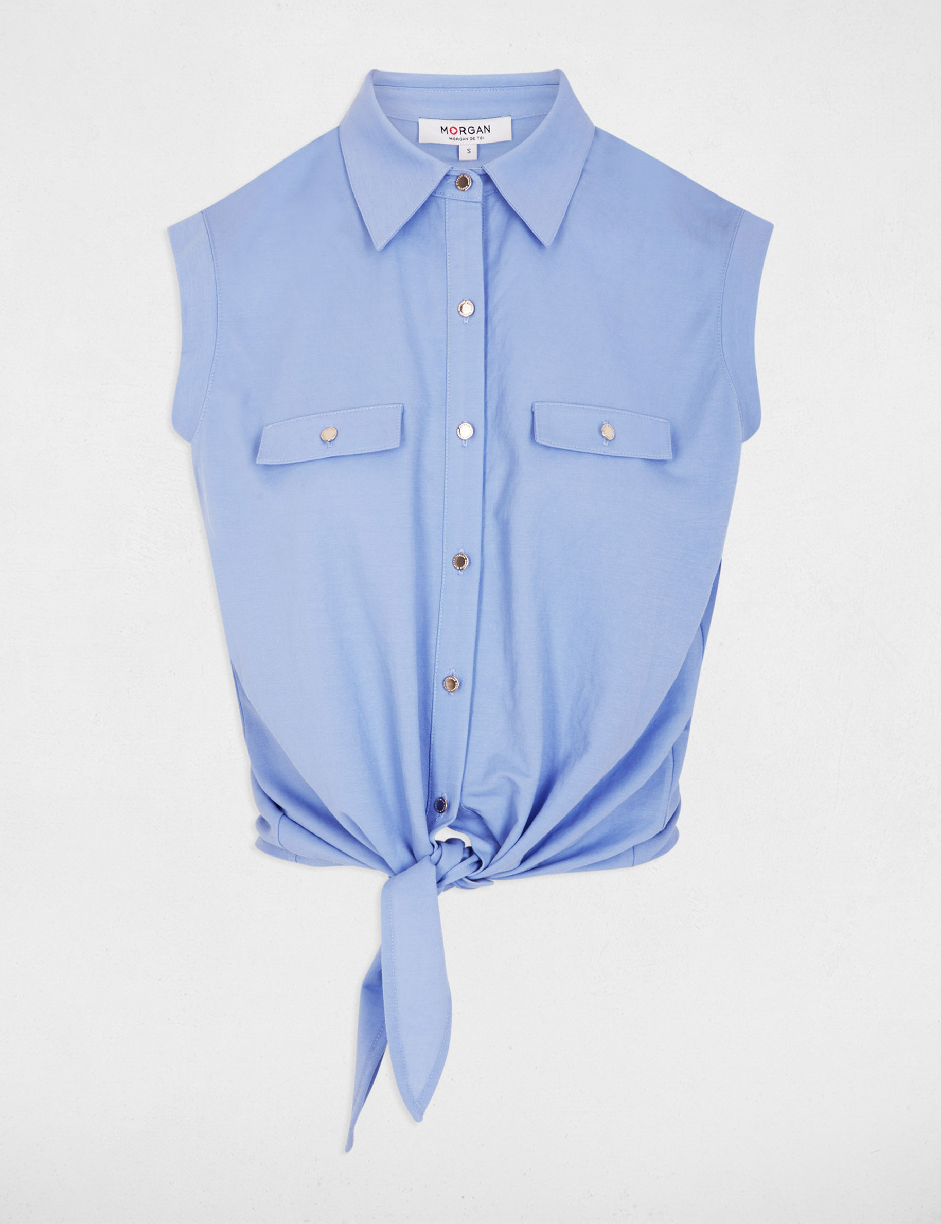 Sleeveless blouse lavender blue women