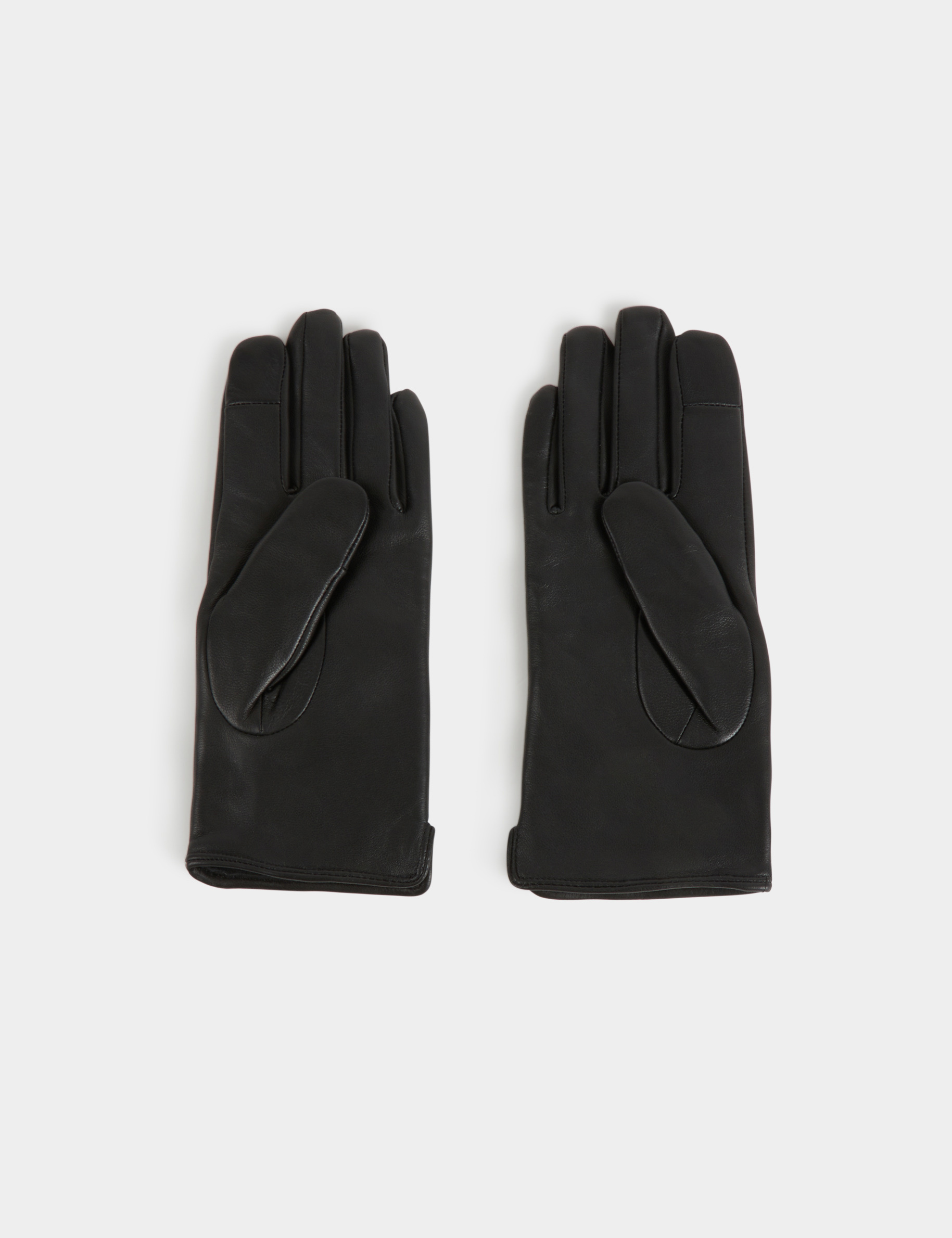 gants en cuir matelasses noir femme Gants en cuir matelassés noir femme