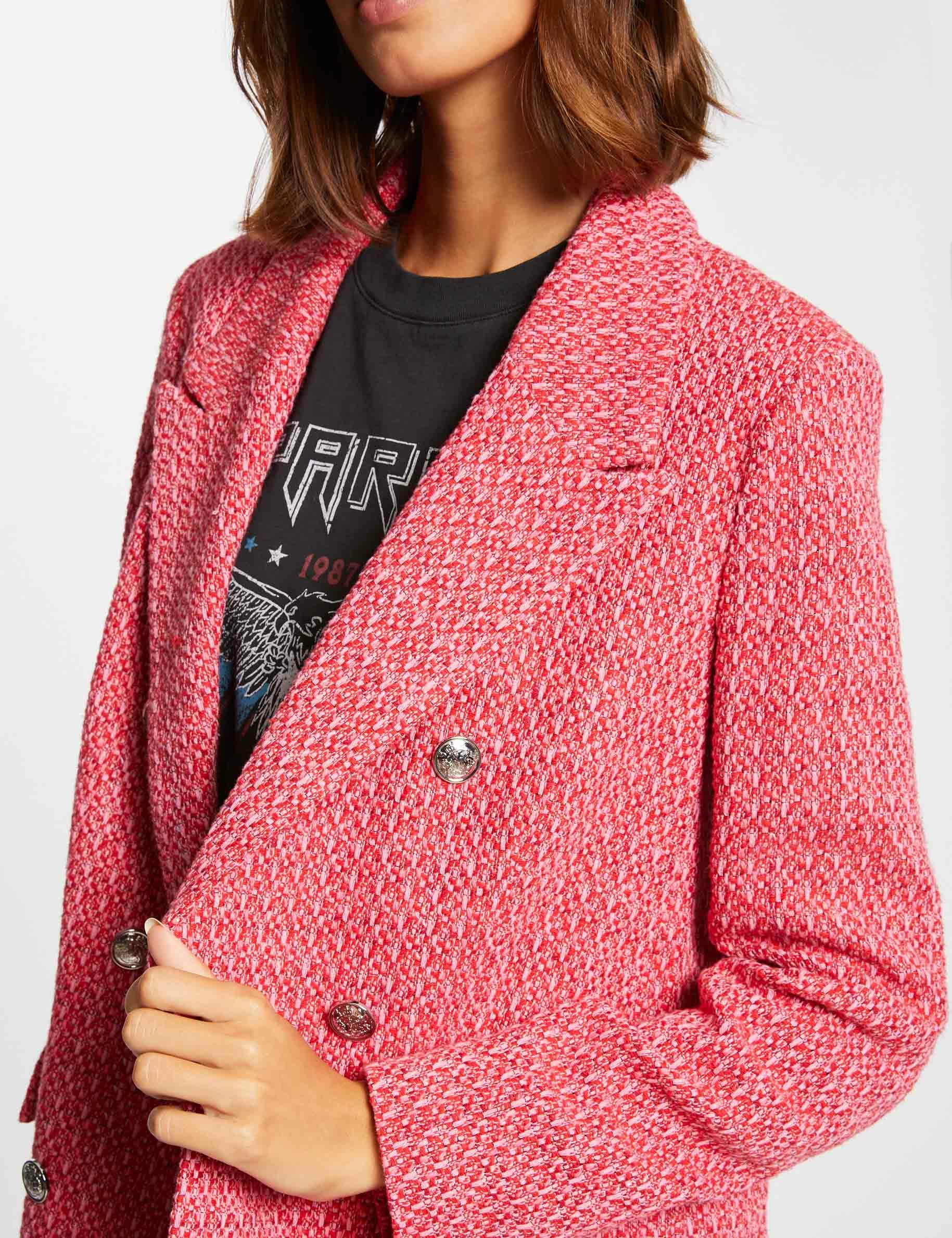 Straight buttoned jacket fuchsia ladies'