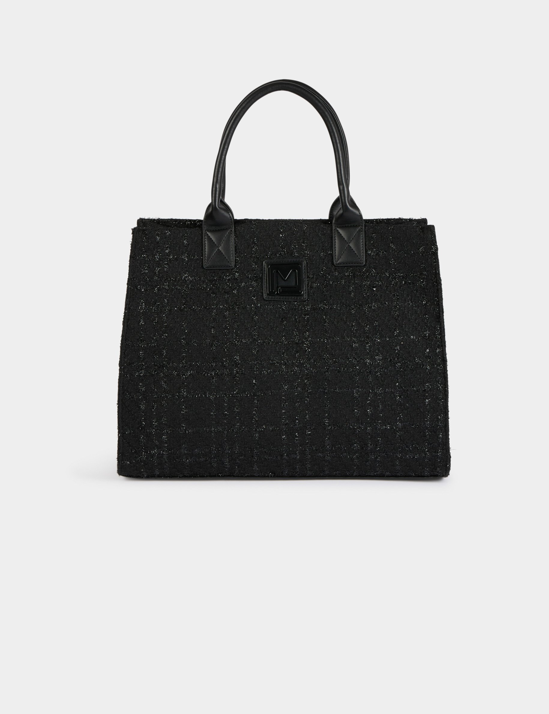 Tweed shopper bag black women
