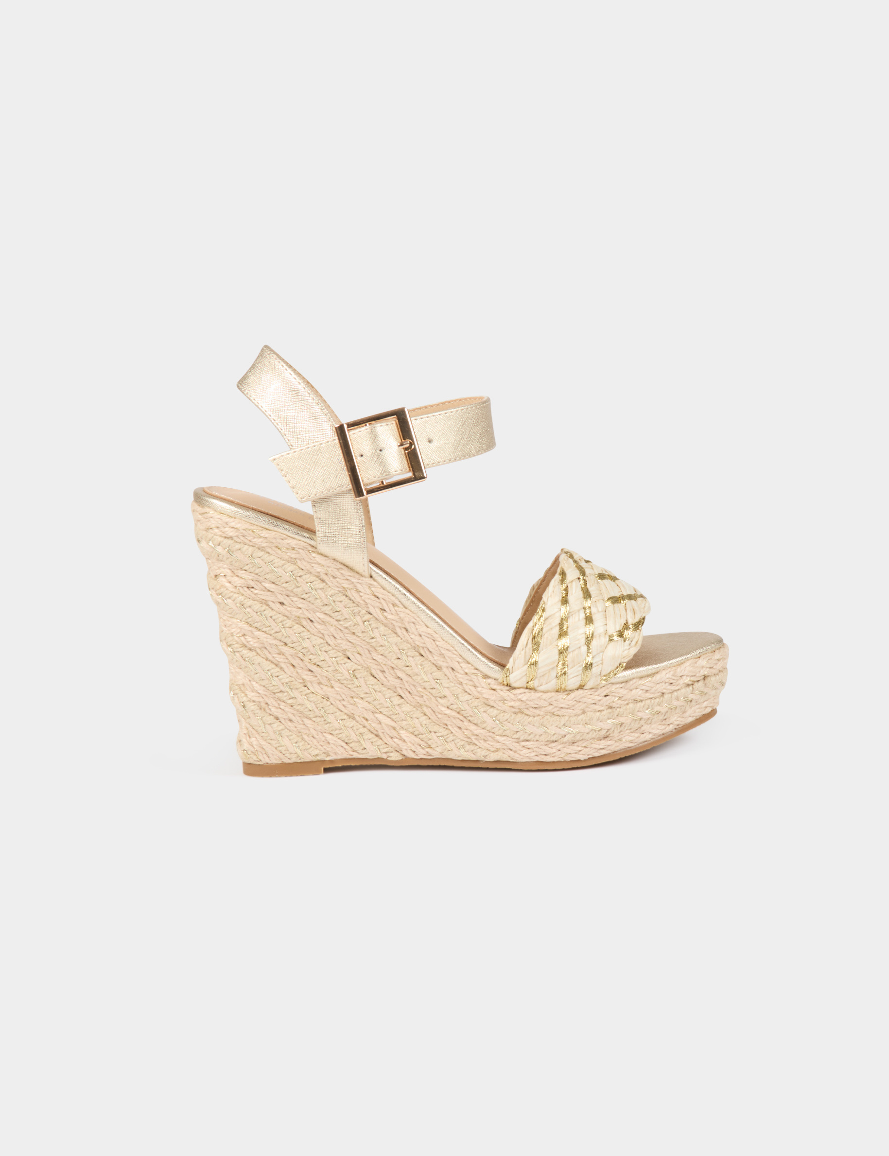 Sandals with wedge heels gold yellow women