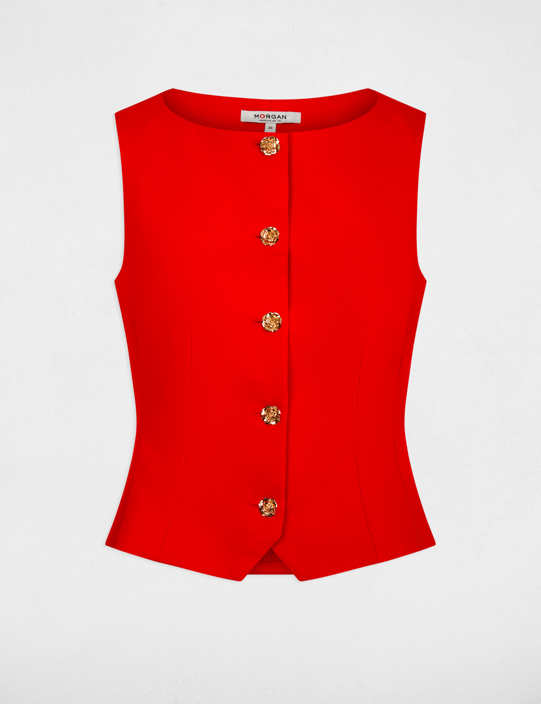 Sleeveless cardigan bright red women