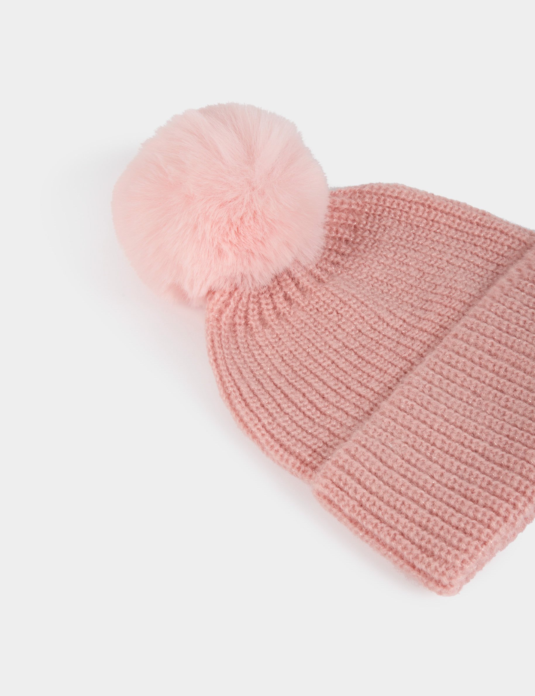 beanie with pom pom powdered pink women Beanie with pom-pom powdered pink women