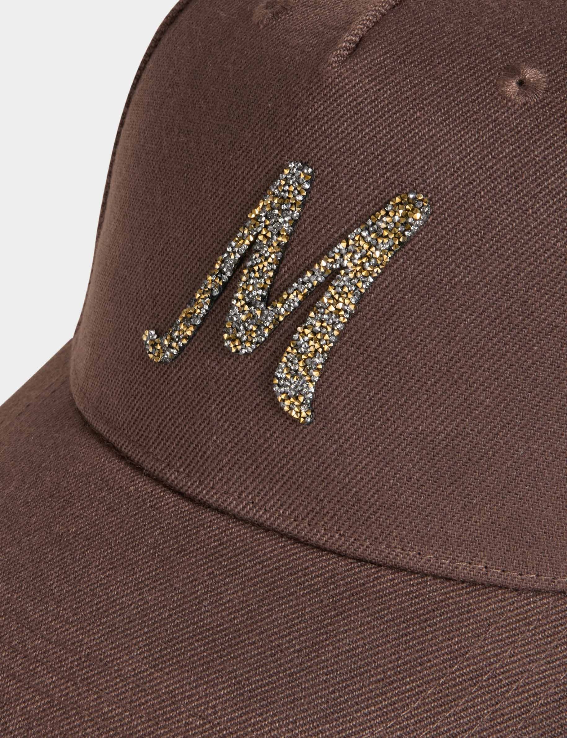 Sparkly cap dark brown women