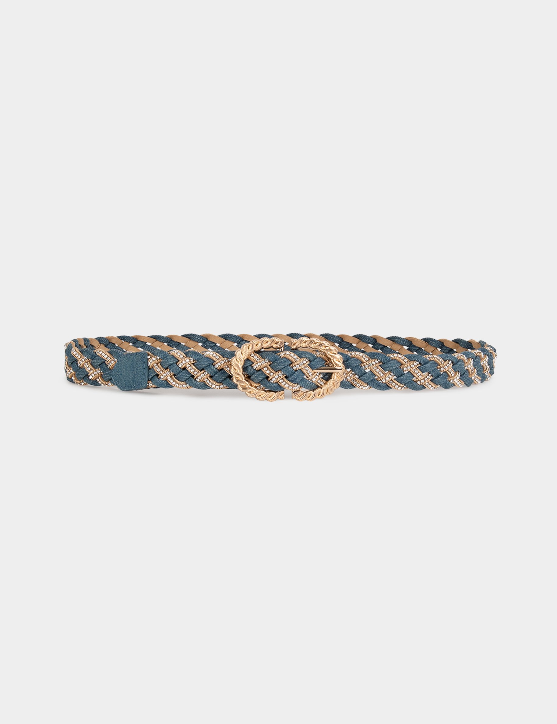 braided denim belt stone wash denim women Braided denim belt stone wash denim women