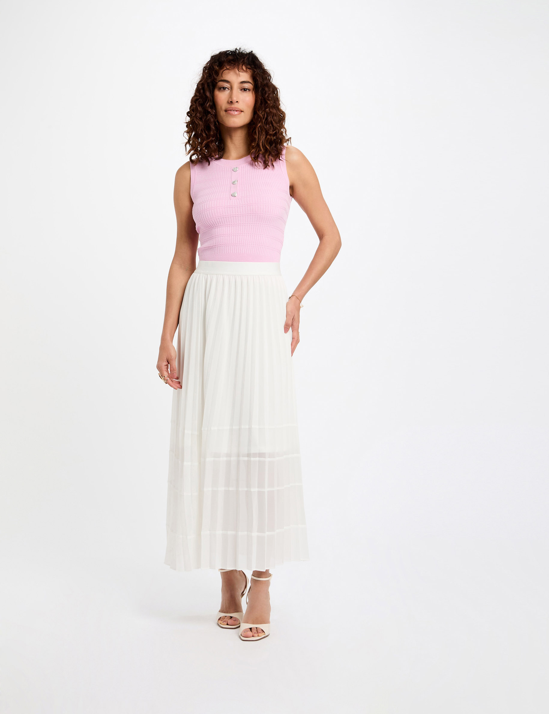 sleeveless knitted vest top pastel pink women Sleeveless knitted vest top pastel pink women