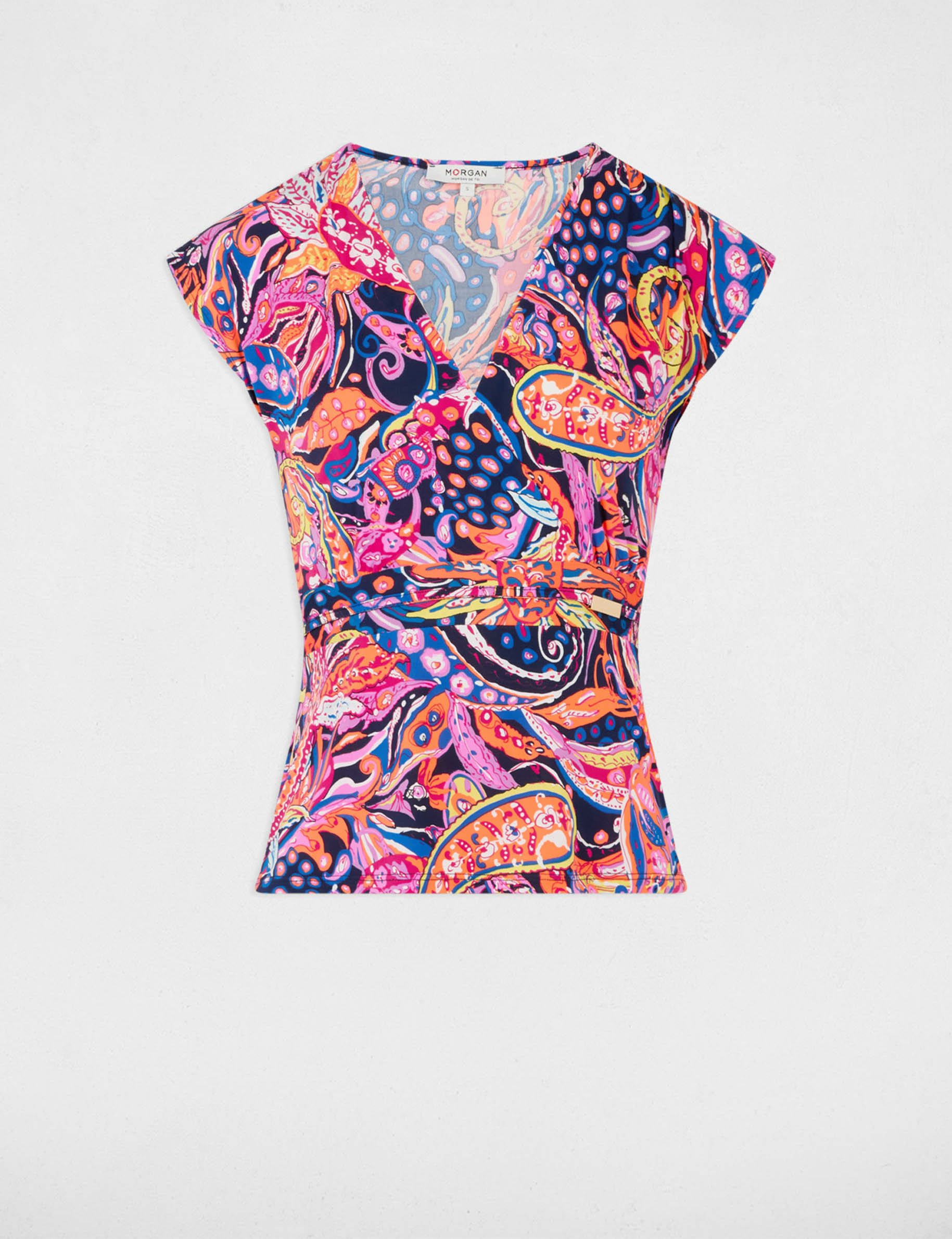 t shirt manches courtes multicolore femme T-shirt manches courtes multicolore femme