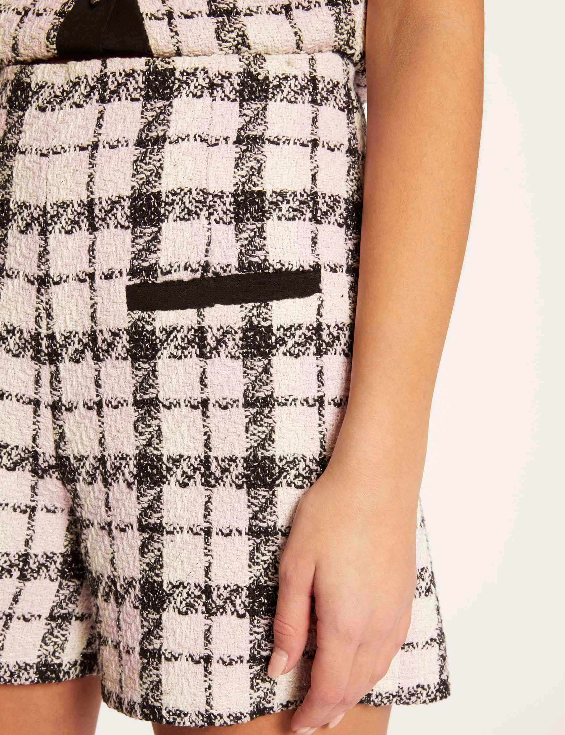 Straight shorts with check print multico ladies' Straight shorts with check print multico ladies'