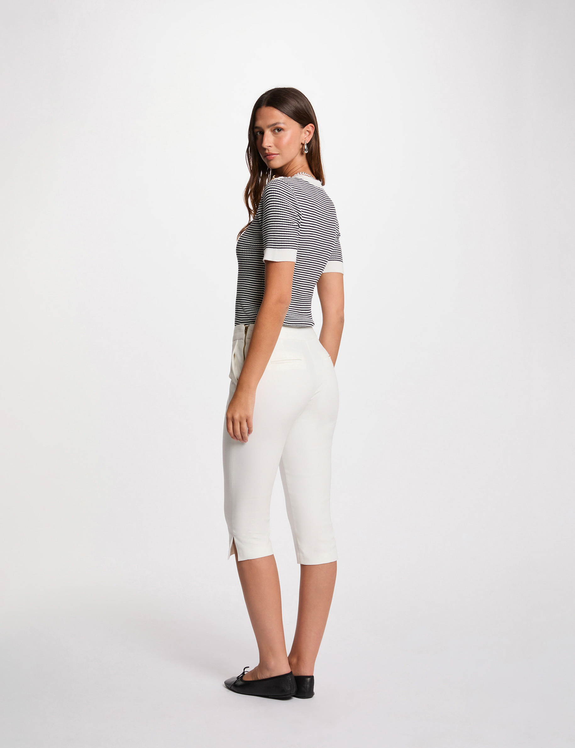 pantacourt slim blanc femme Pantacourt slim blanc femme