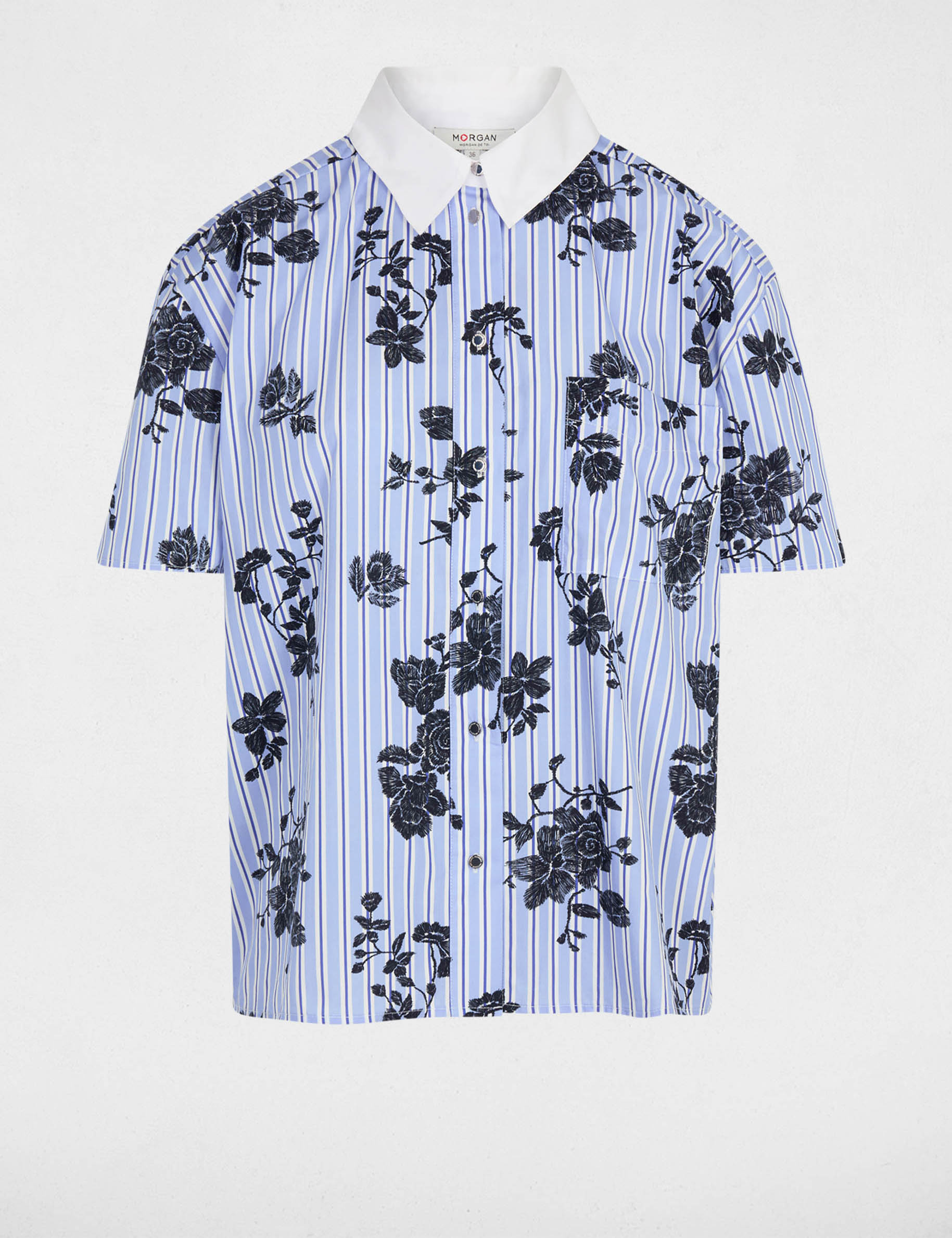 Shirt with contrast collar multicolor women