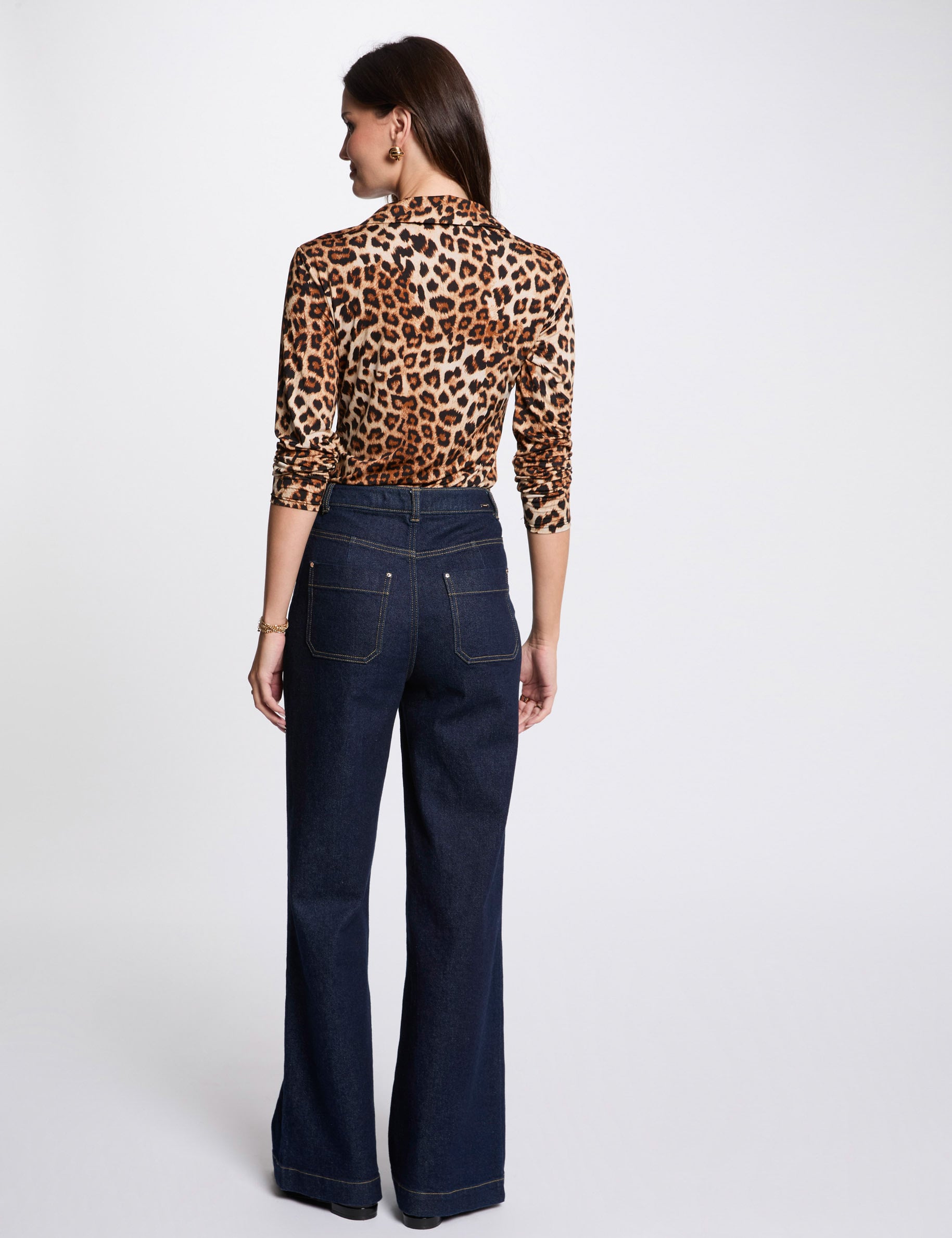 Printed top long sleeves multicolor women
