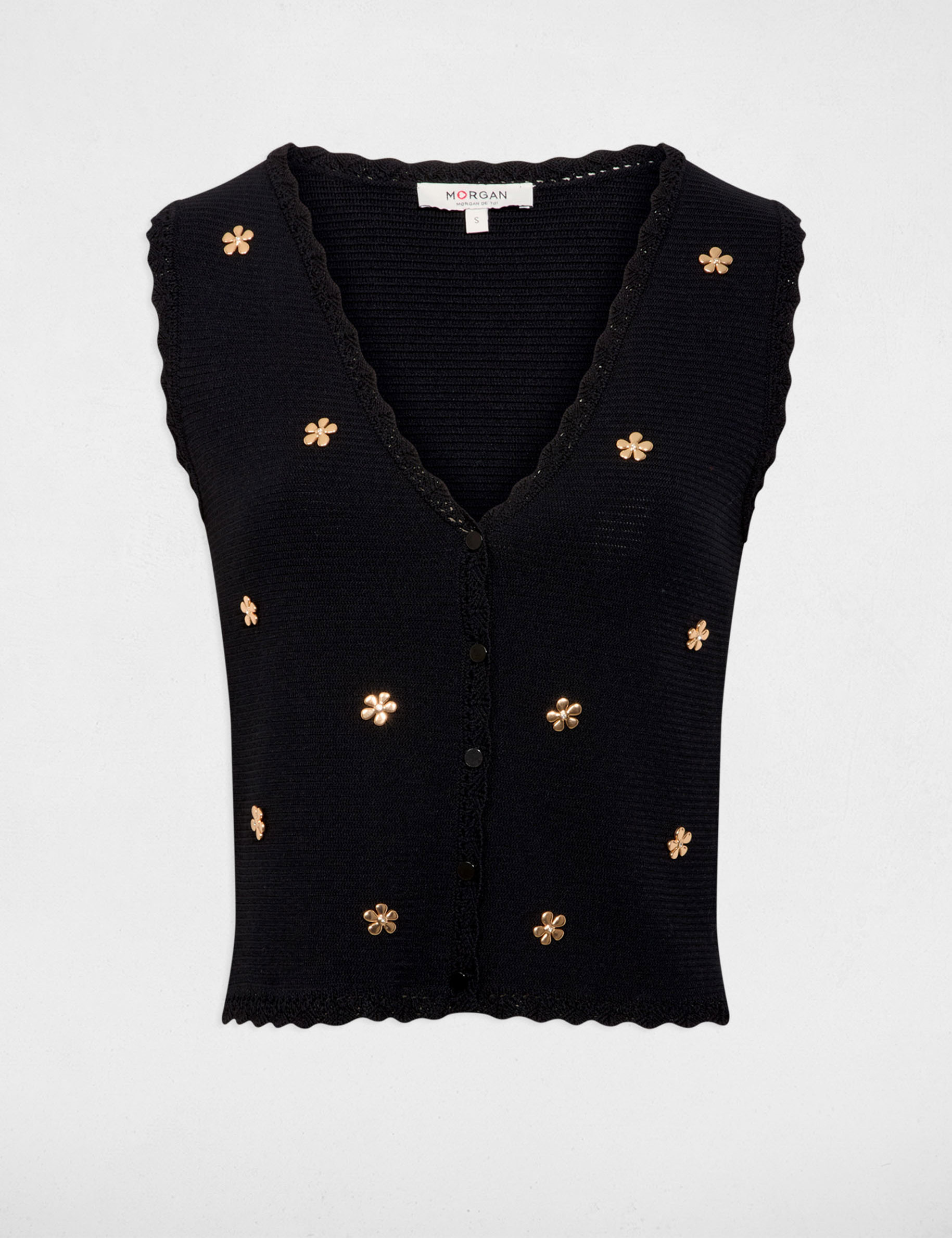 Sleeveless cardigan black women
