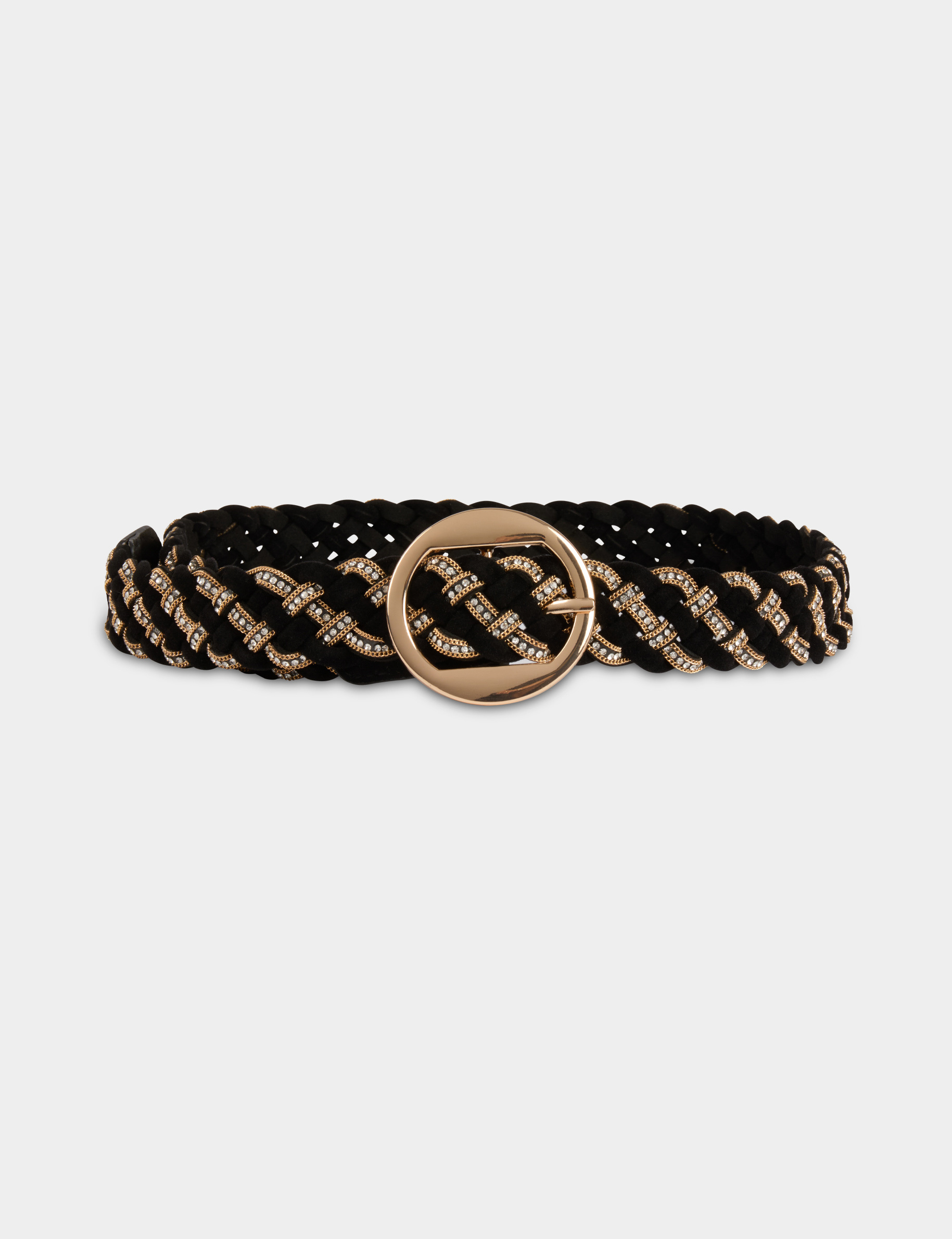 Wide suede belt black women