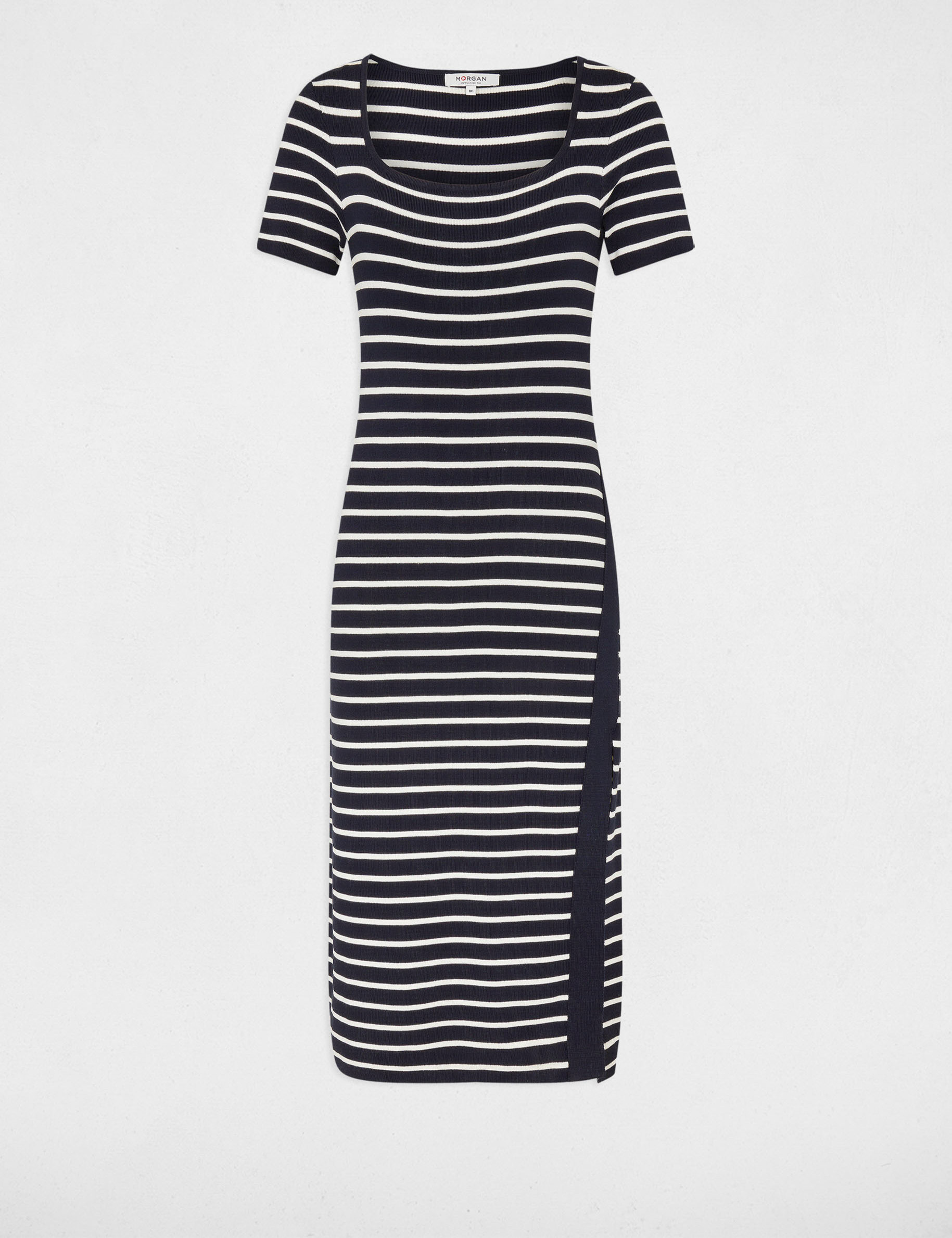 Stripped midi knitted dress navy ladies'