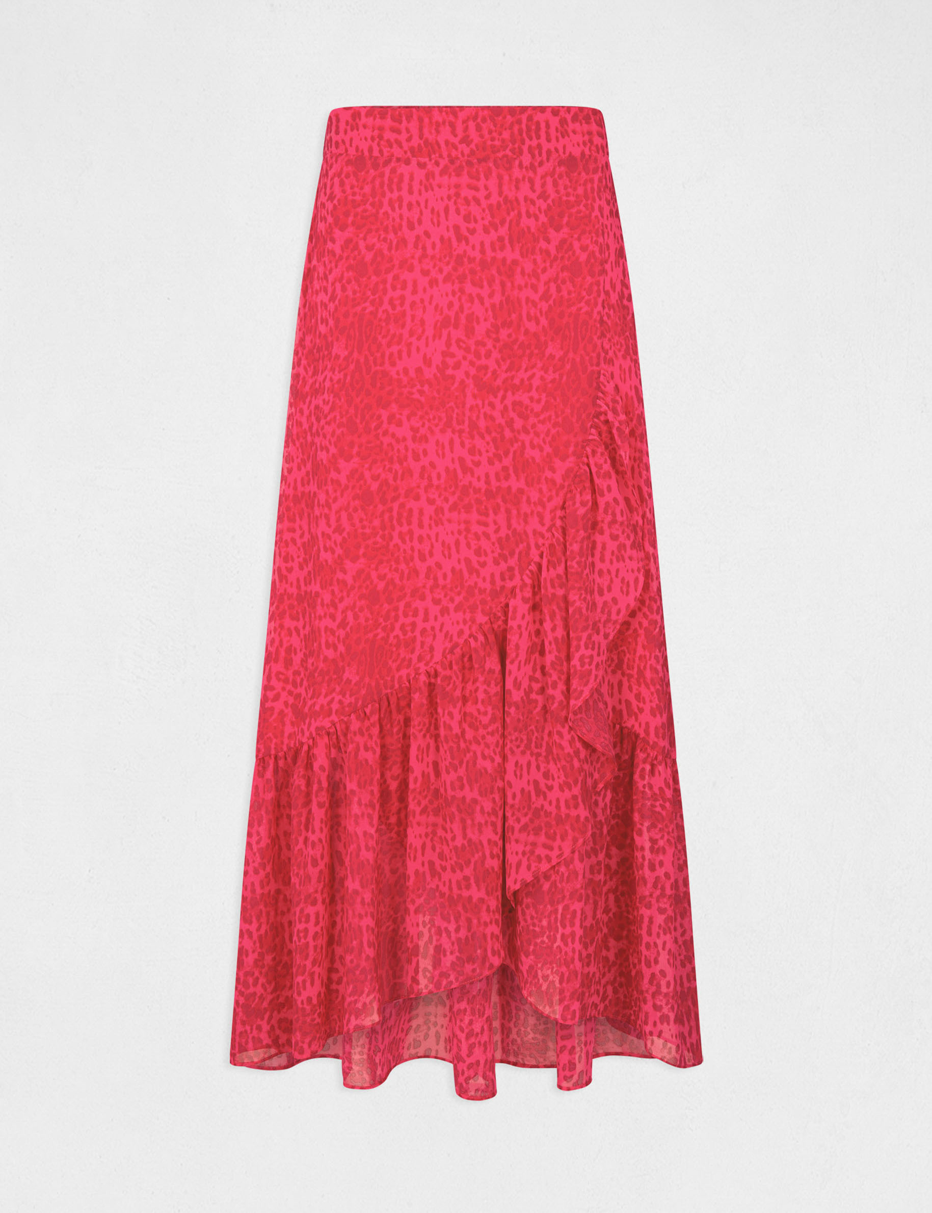 Maxi wrap skirt with leopard print pink ladies' Maxi wrap skirt with leopard print pink ladies'