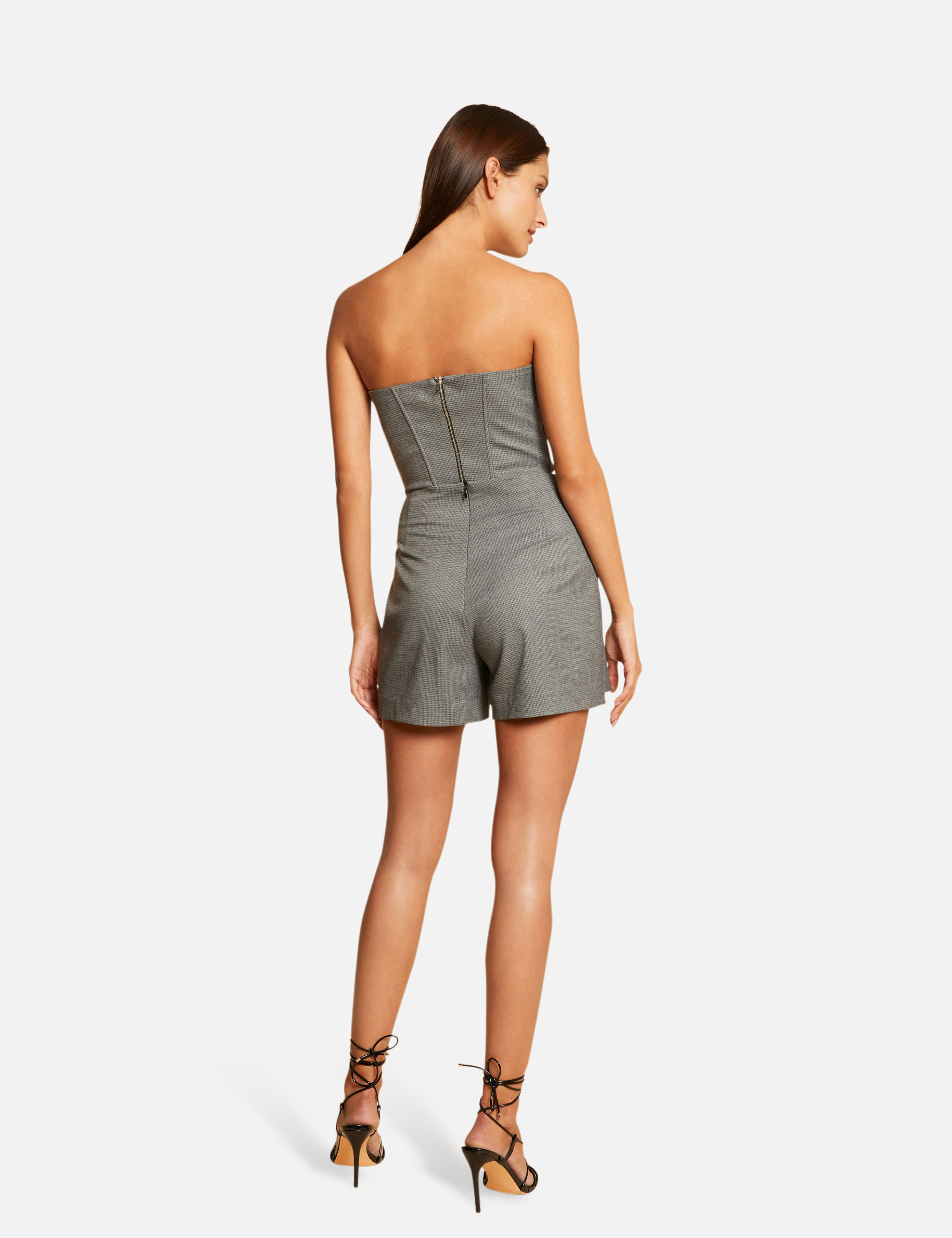 Cropped sleveless bustier mid-grey ladies'