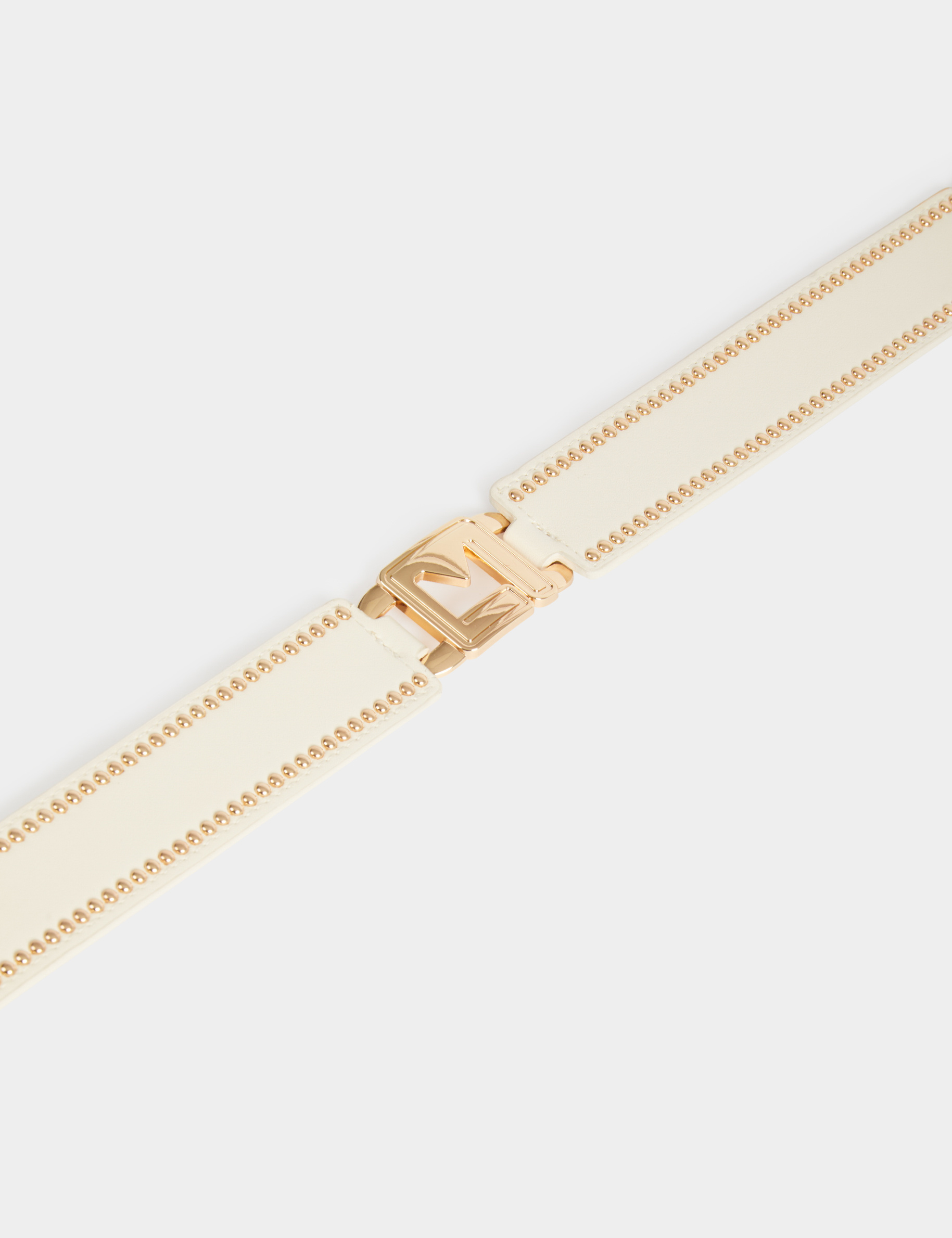 elasticised belt with studs ivory women Elasticised belt with studs ivory women