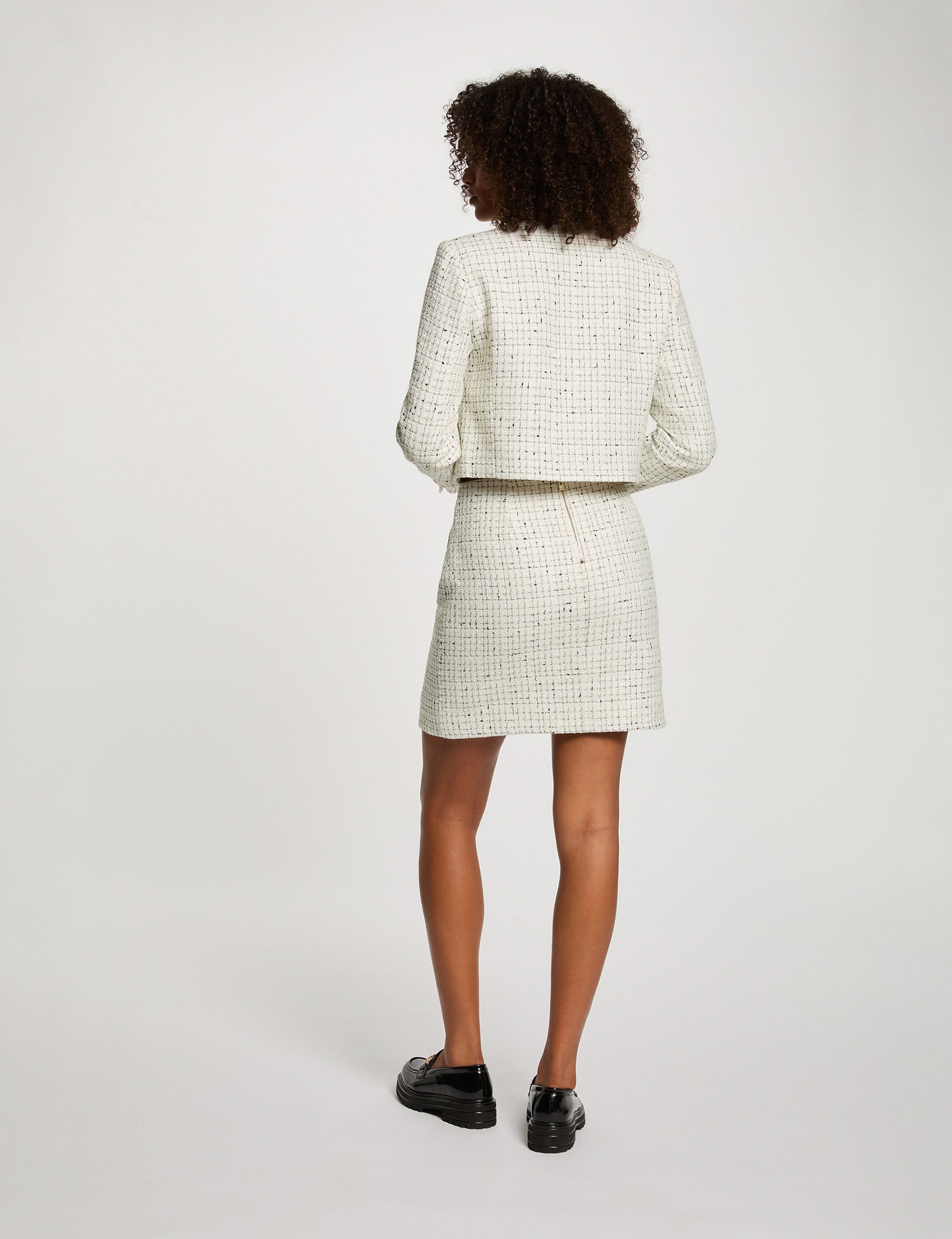 veste ajustee col rond ivoire femme Veste ajustée col rond ivoire femme