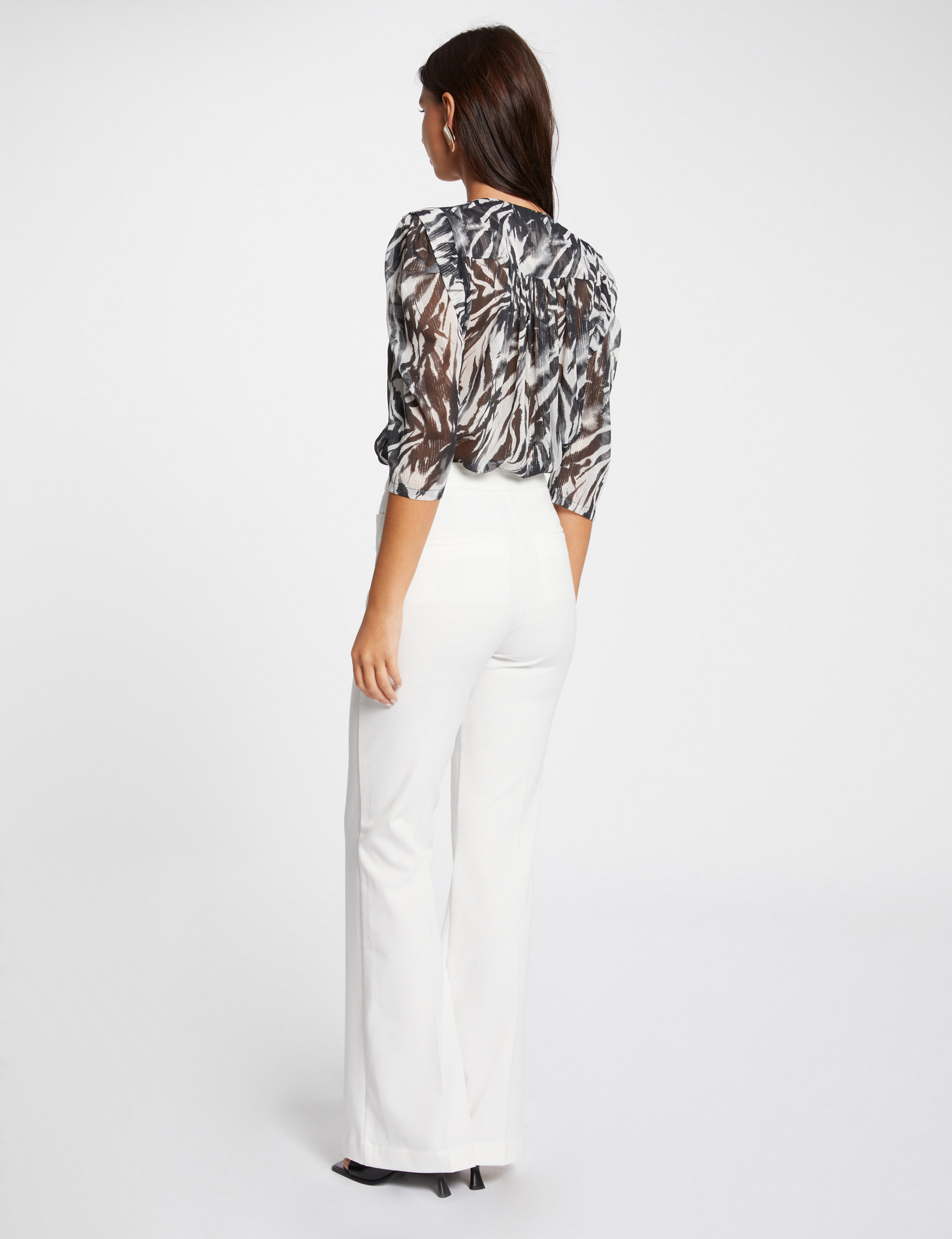 34 length sleeved shirt multicolored women 3/4-length sleeved shirt multicolored women