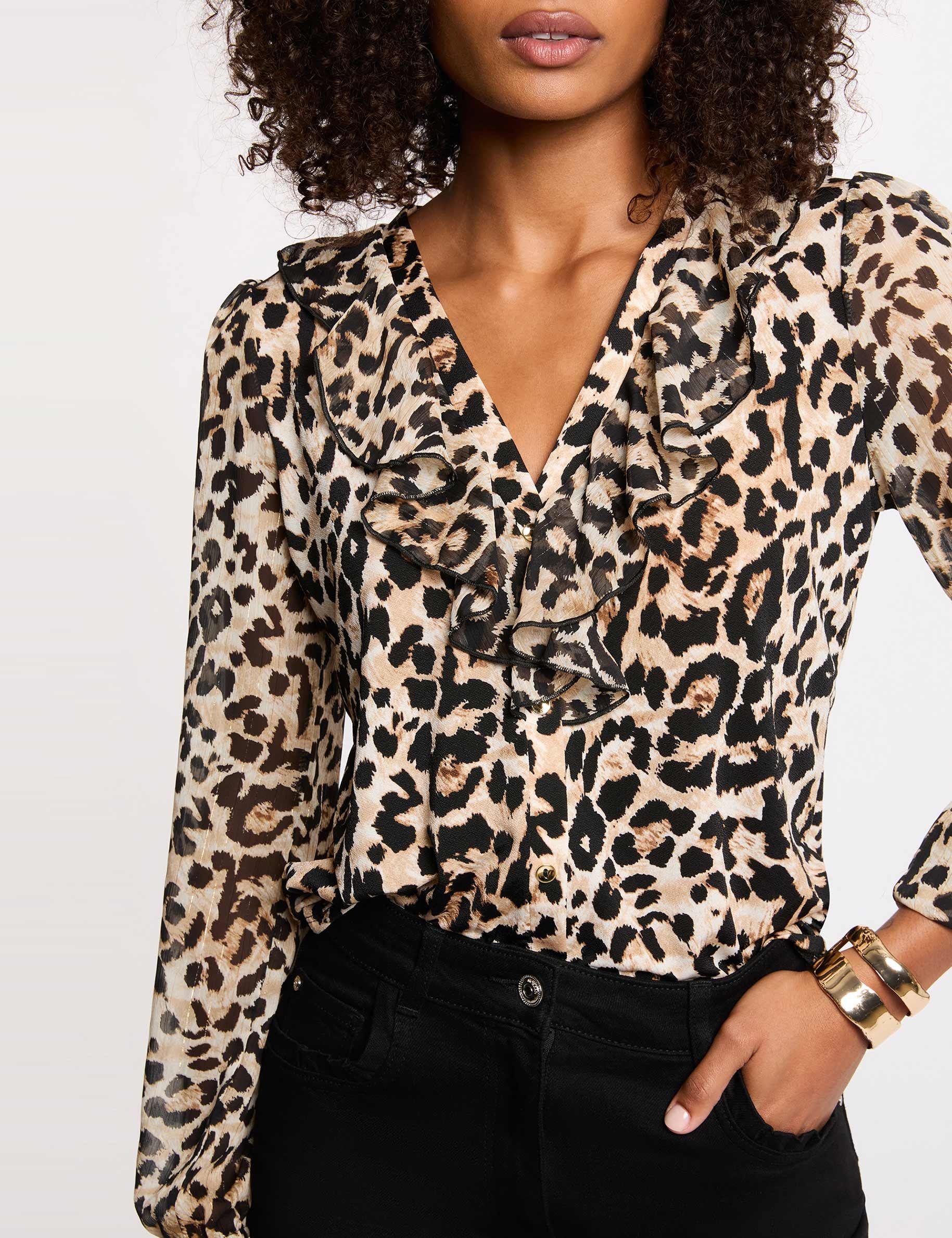 t shirt voile col v multicolore femme multicolor women