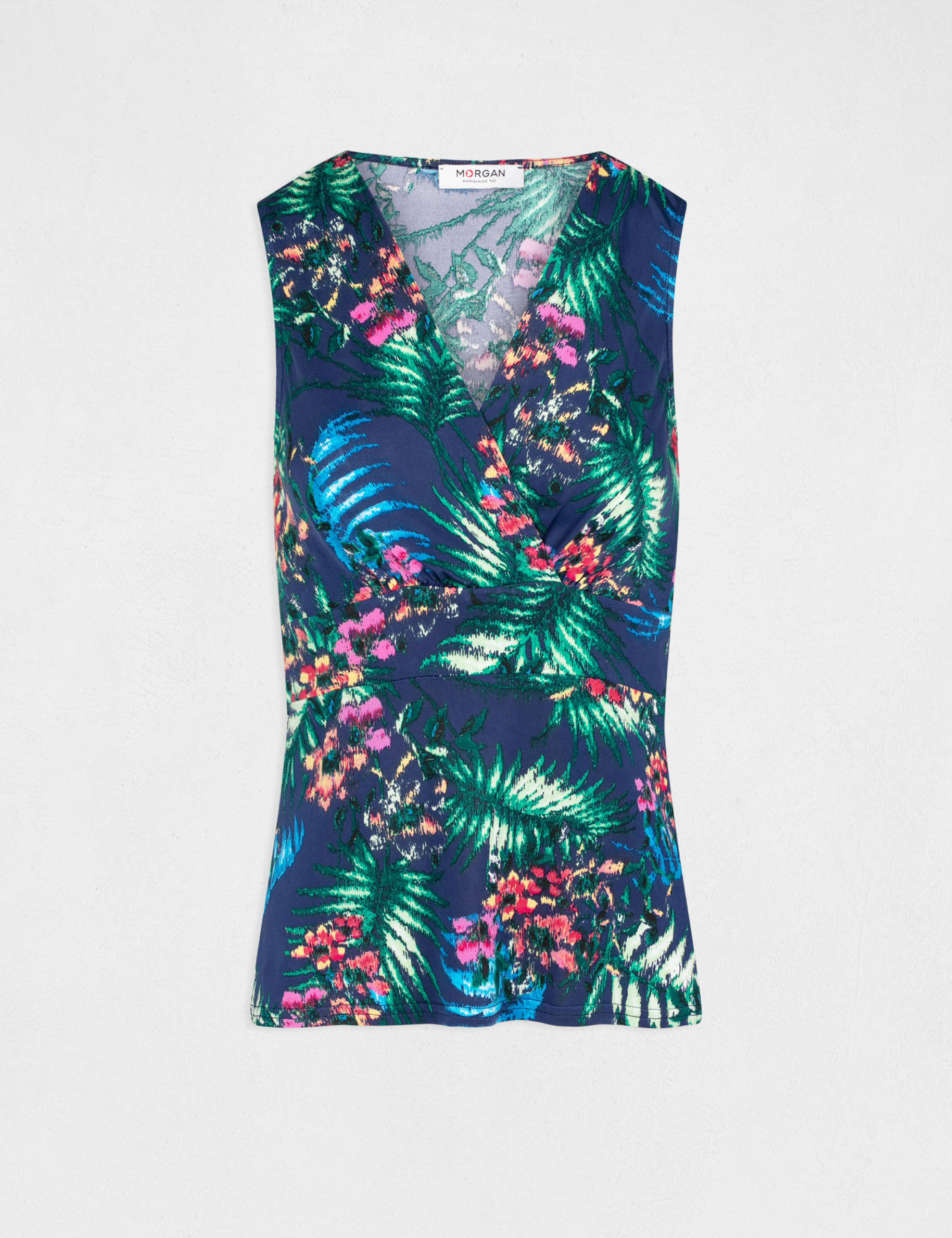 Printed vest top with wide straps multico ladies'