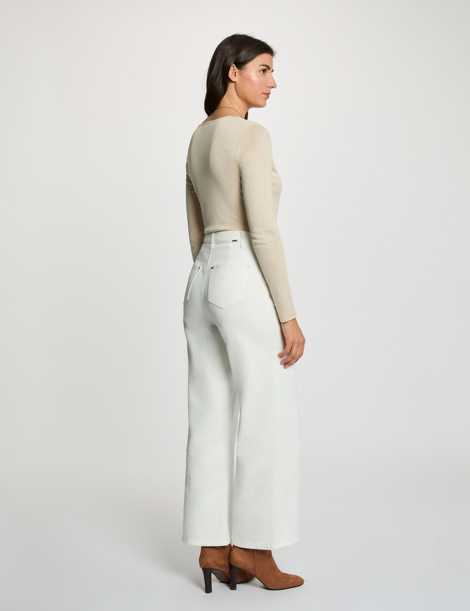 fitted v neck t shirt ivory women AMIRI T-Shirt mit Logo-Print Rosa