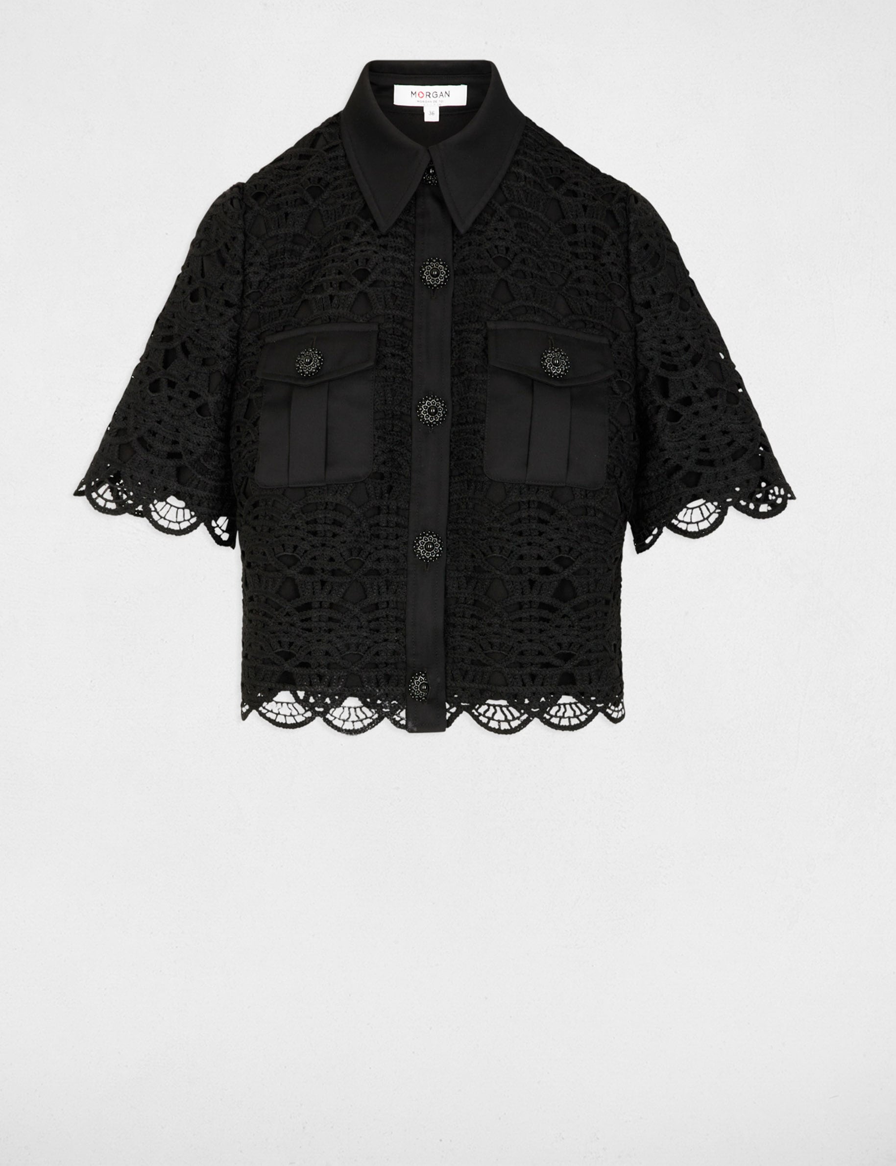 Short-sleeved shirt black women