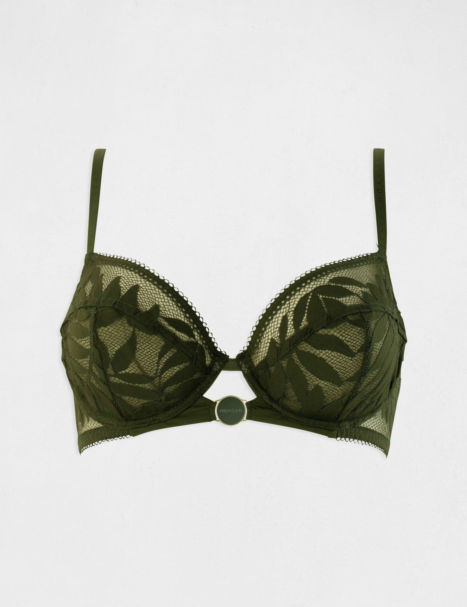 Underwire bra khaki green ladies