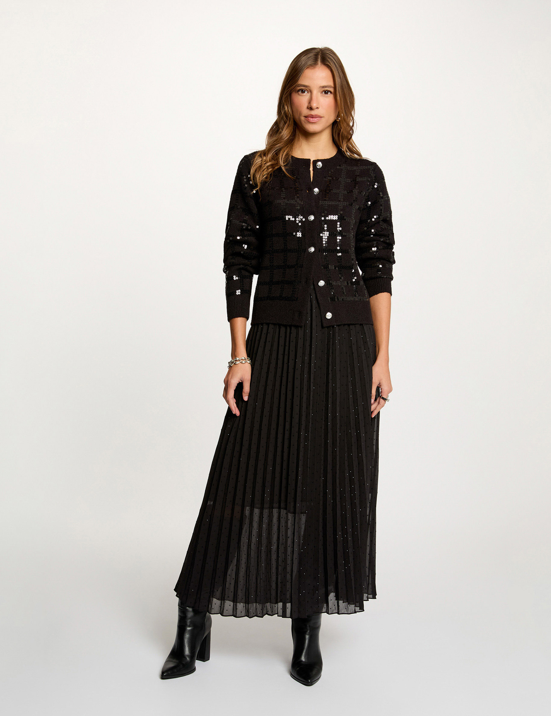 Fitted sequin jacket black women