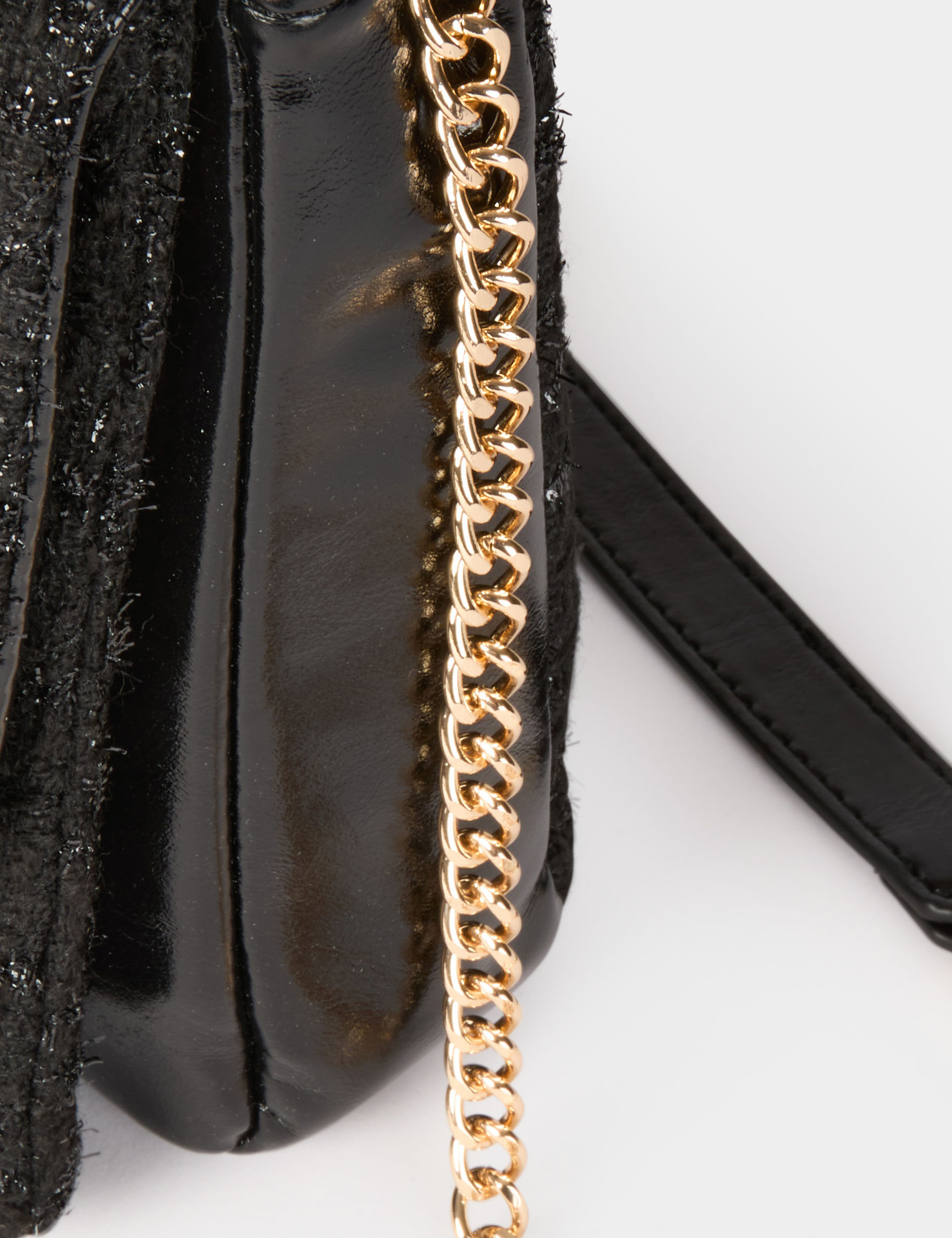 Metallic tweed bag black women