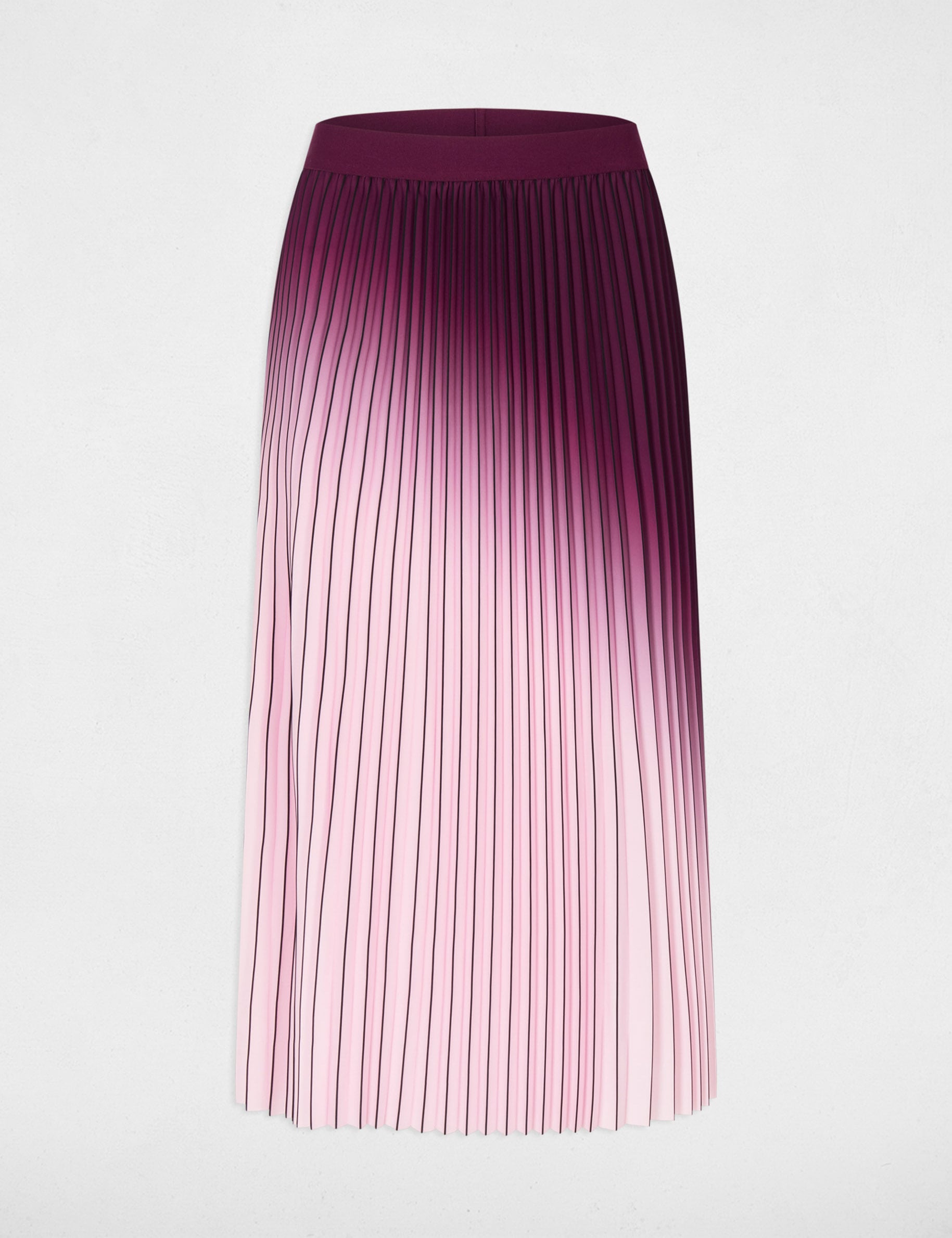 Maxi pleated skirt plum women