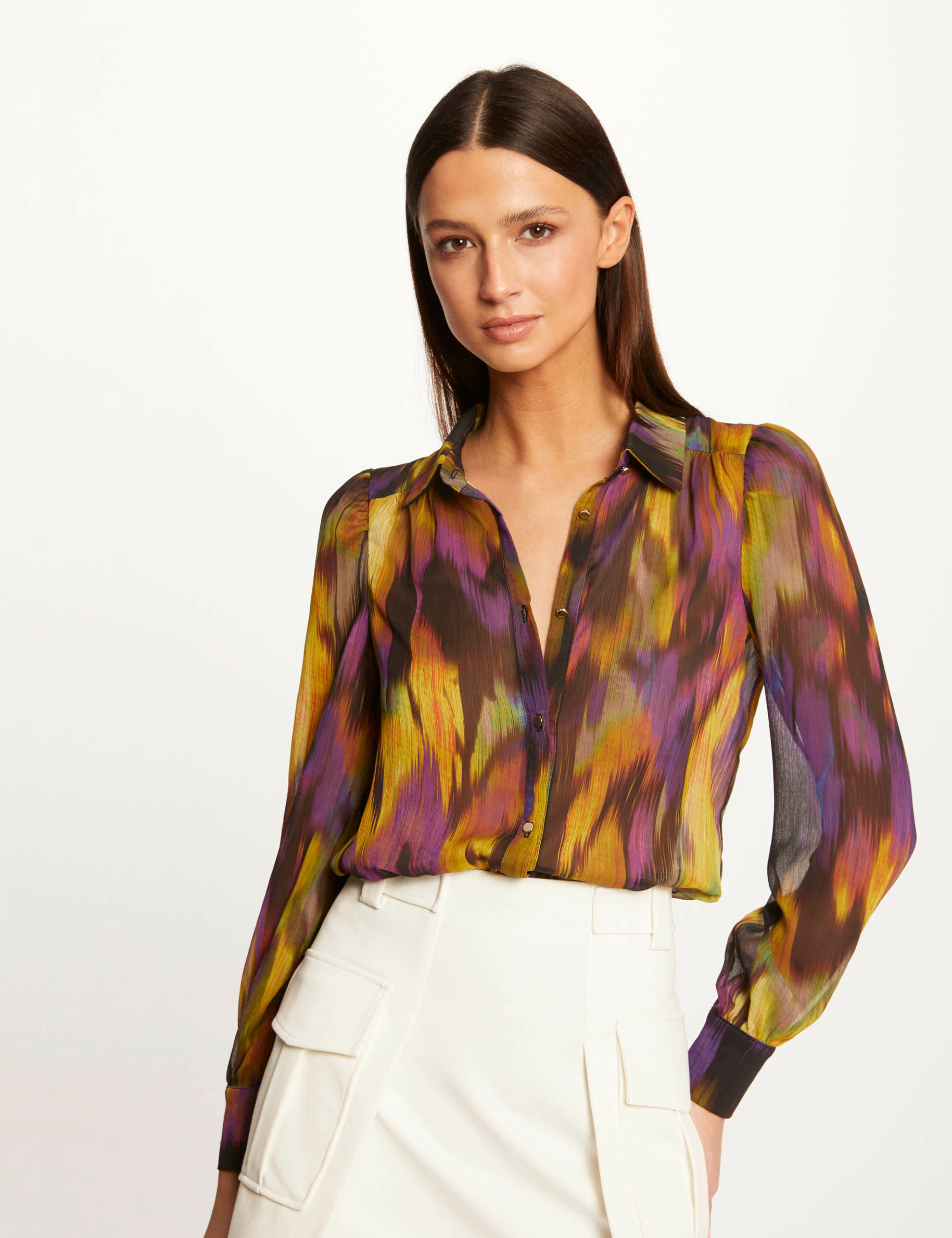 Long-sleeved shirt abstract print multico ladies' Long-sleeved shirt abstract print multico ladies'