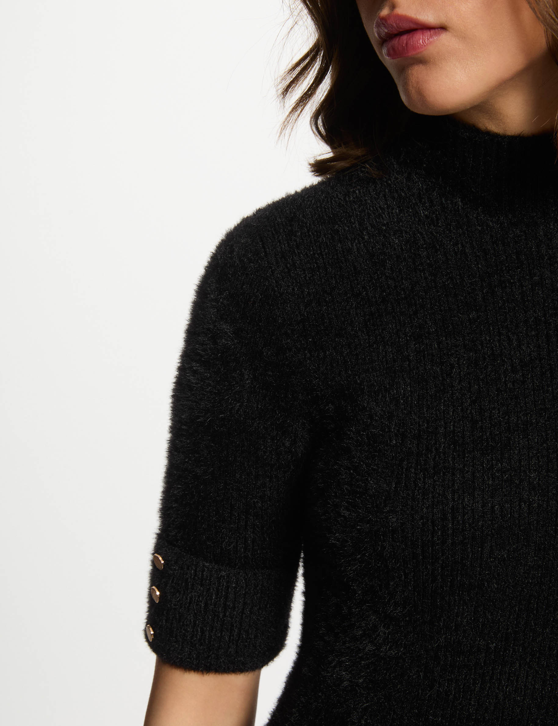 fitted jumper dress with short sleeves black women Fitted jumper dress with short sleeves black women