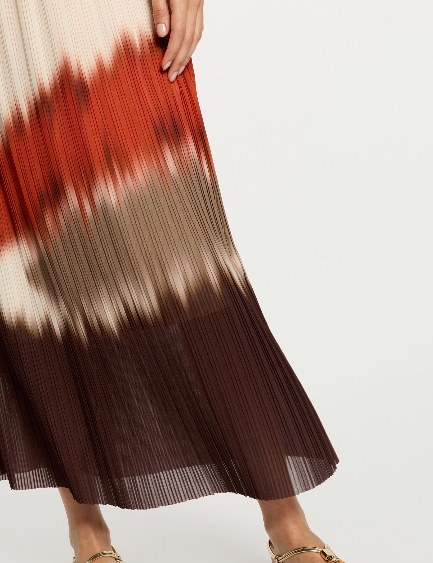 Pleated long skirt multicolor women